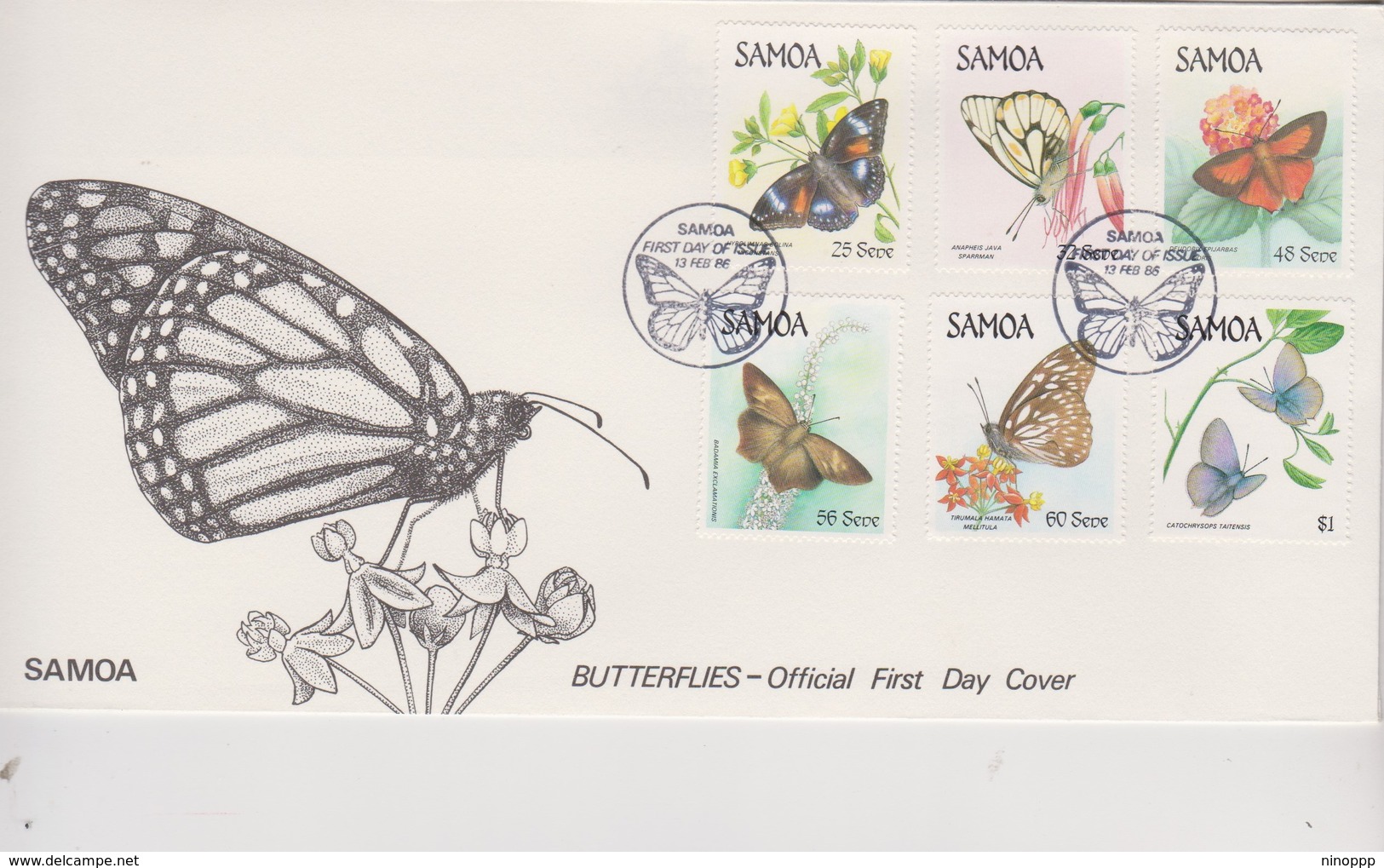 Samoa 1986 Butterflies FDC - Samoa