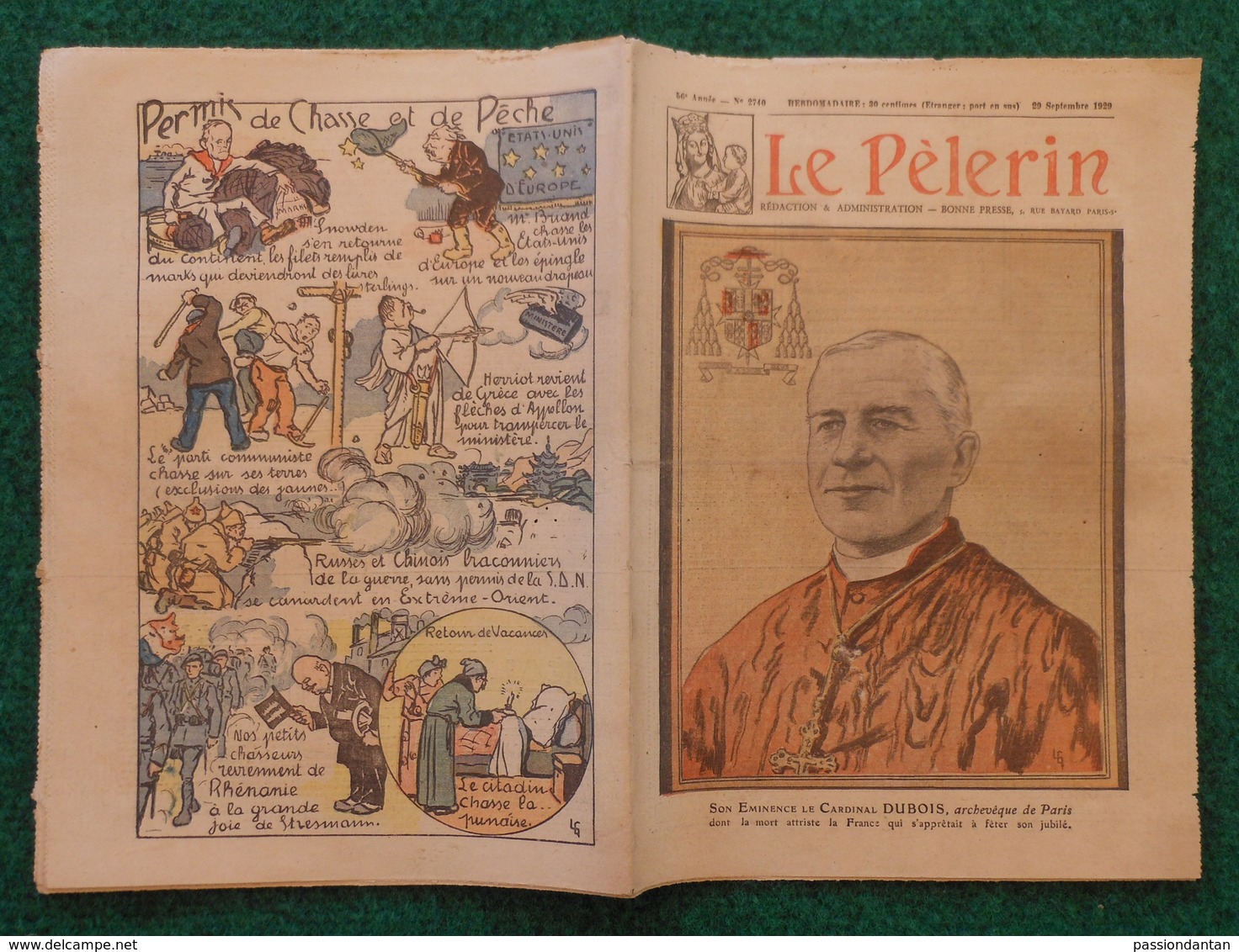 Revue Illustrée Le Pèlerin - N° 2740 - Septembre 1929 - Décès Du Cardinal Dubois, Archevêque De Paris - Autres & Non Classés