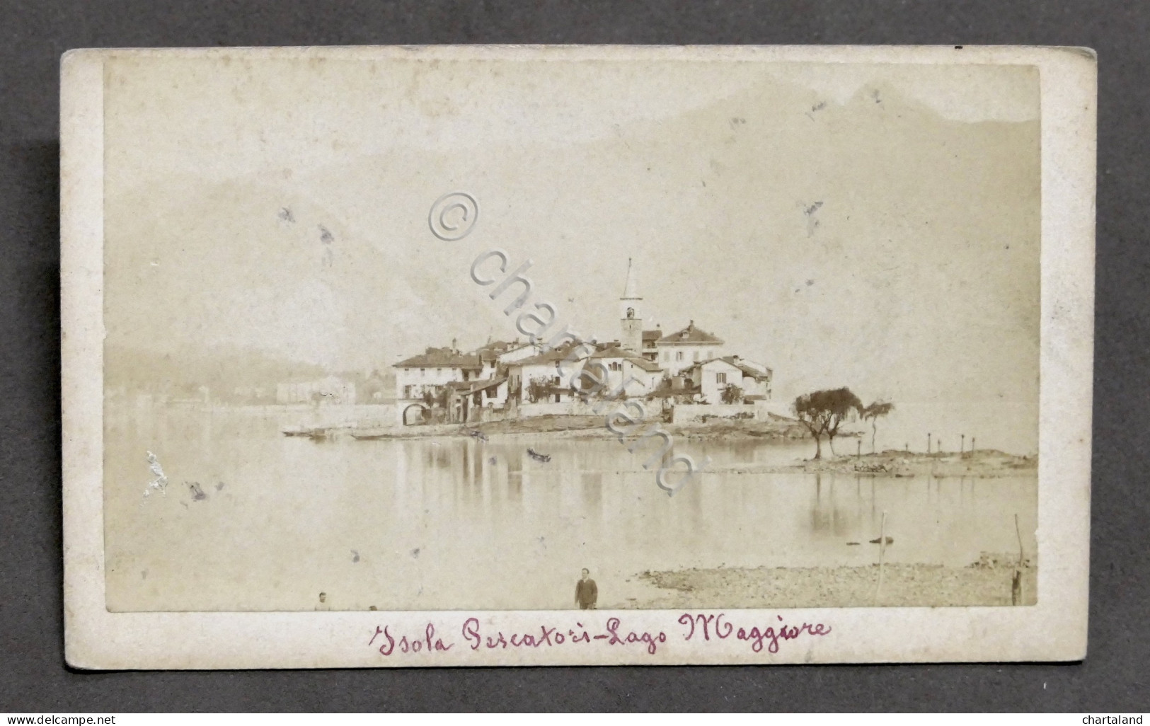 Fotografia D’epoca Originale - Isola Dei Pescatori - Lago Maggiore - 1880 Ca. - Altri & Non Classificati