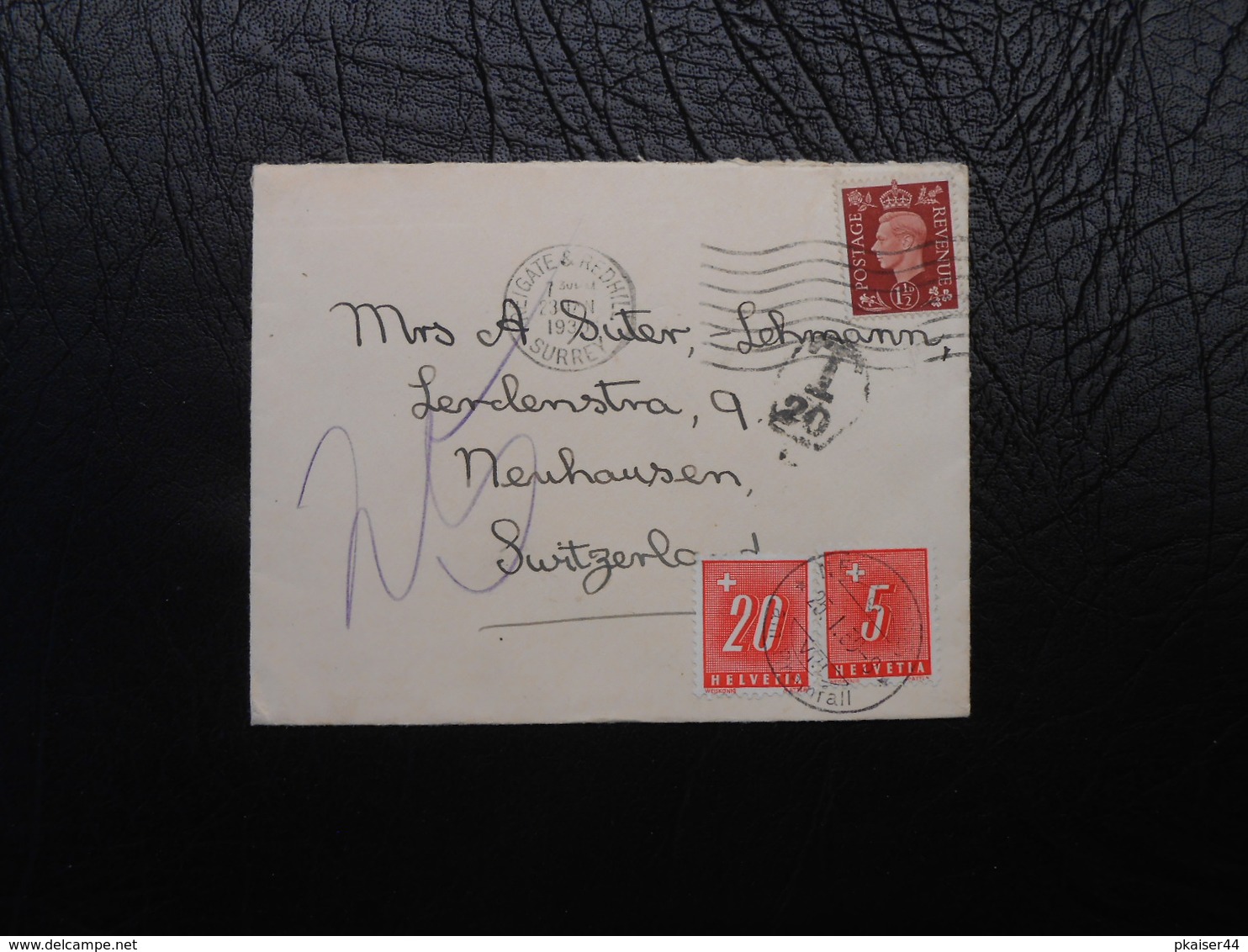Grossbritannien - Brief Mischfrankatur - GB-CH - 1939 - Covers & Documents