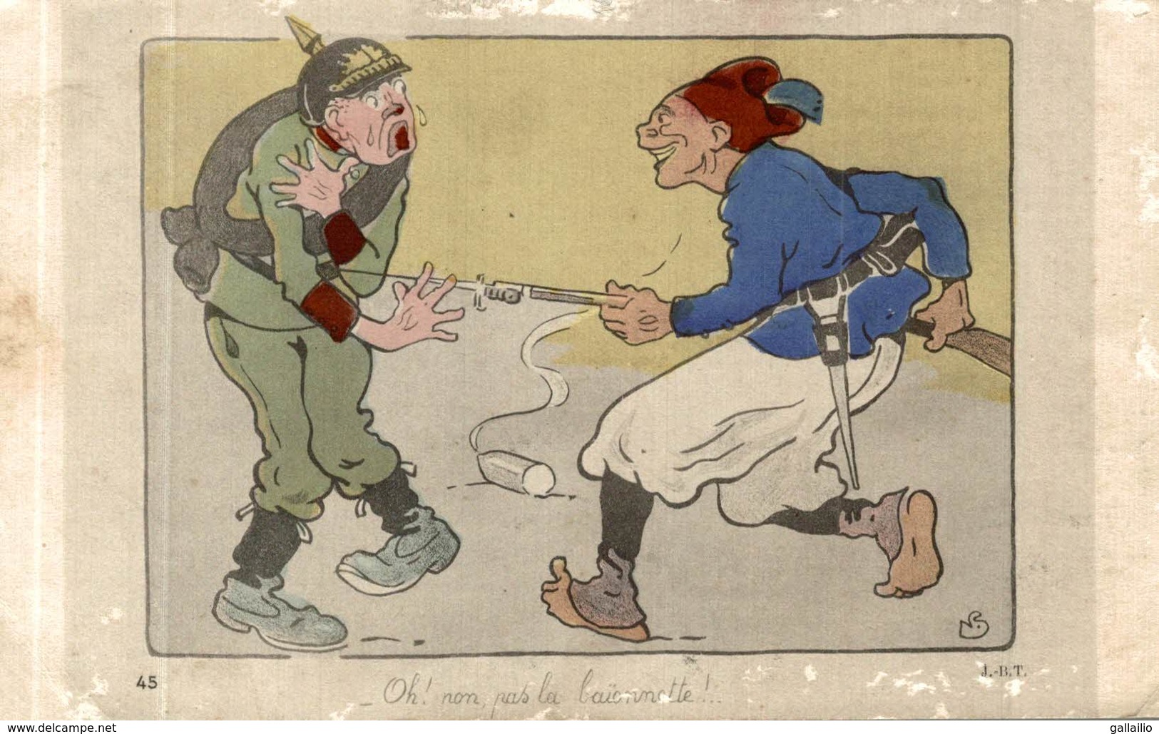 CPA RARE ILLUSTRATION NON PAS LA BAIONNETTE - Guerra 1914-18