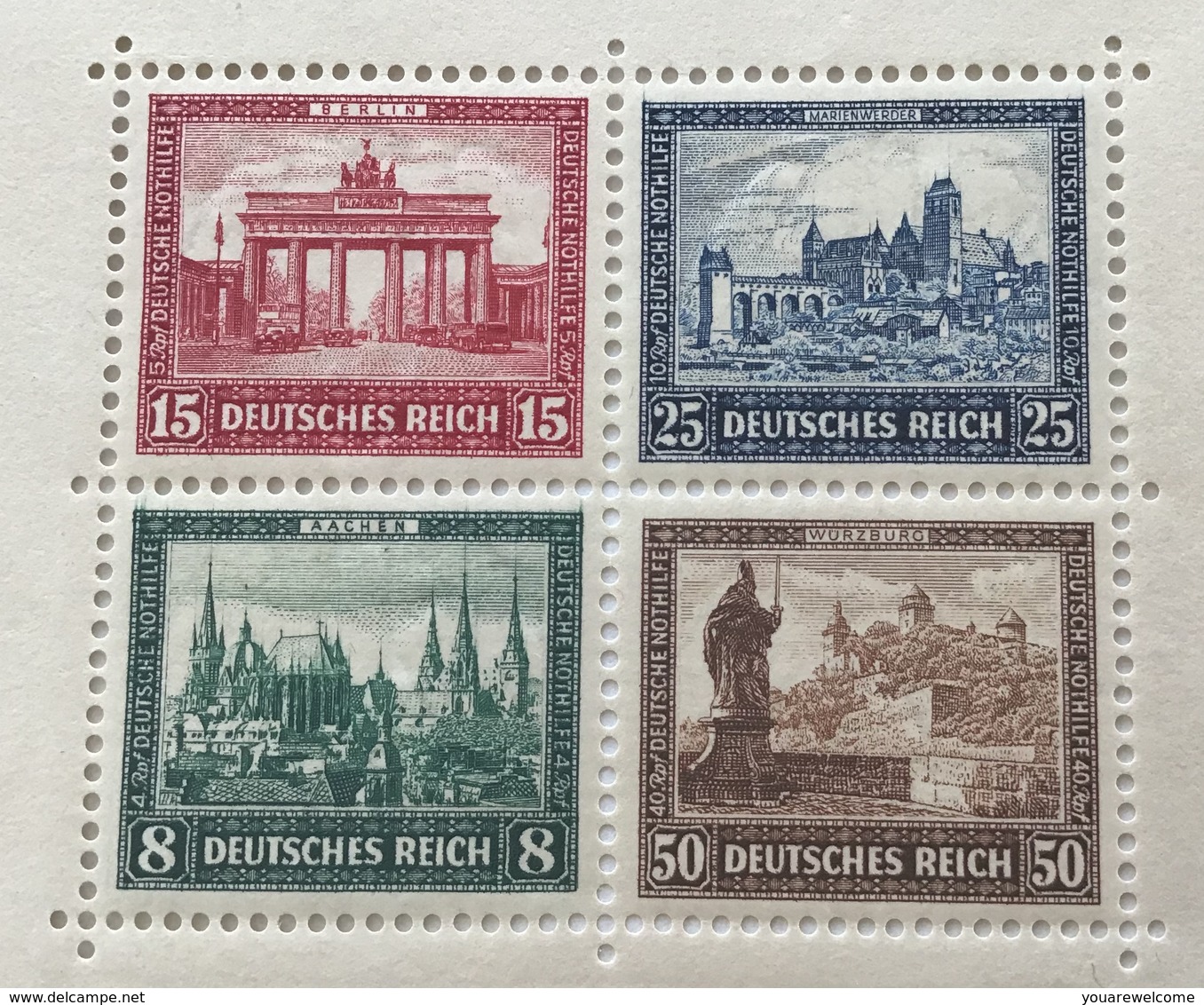 Deutsches Reich 1930 IPOSTA  Briefmarken Ausstellung Block 1** (bloc souvenir sheet architecture philatelic exhibition