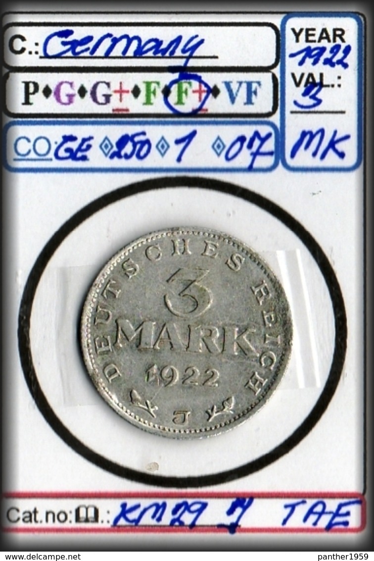 GERMANY EMPIRE:#COINS# IN MIXED CONDITION#.(CO-GE260-1 (07) - 3 Mark & 3 Reichsmark