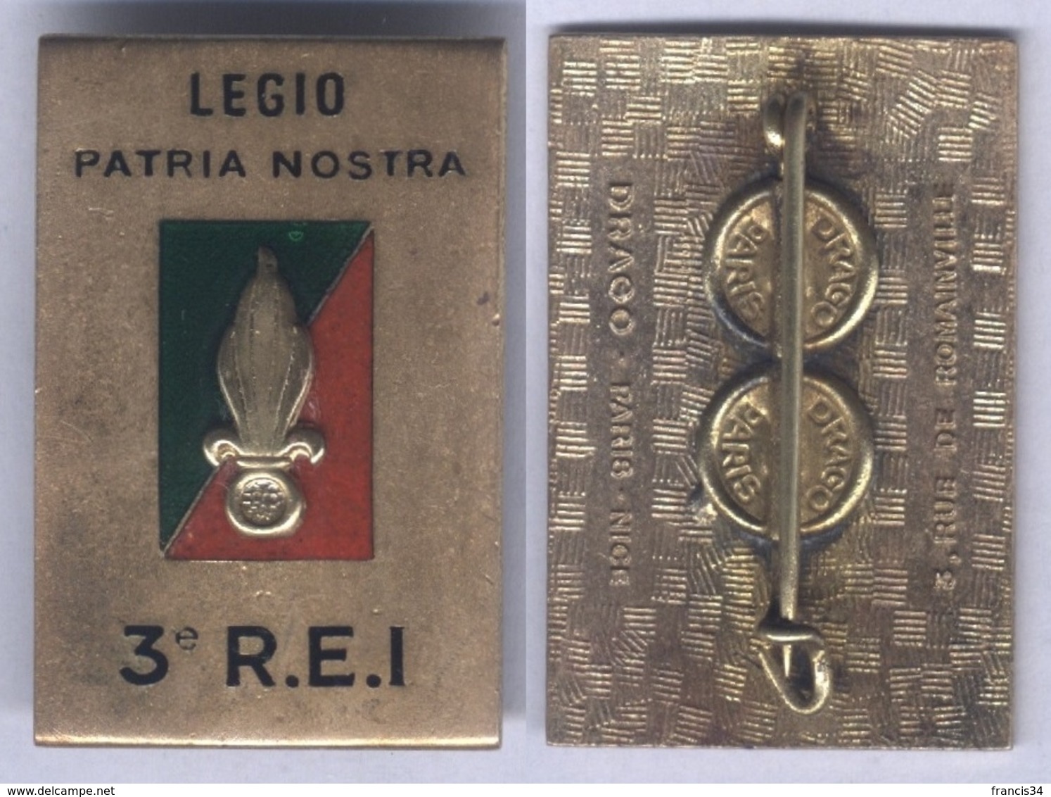 Insigne Du 3e Régiment Etranger D'Infanterie - Armée De Terre