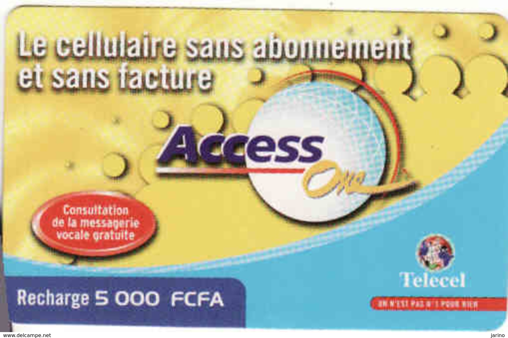 Ivory Coast Telecel Recharge, Access One - Côte D'Ivoire