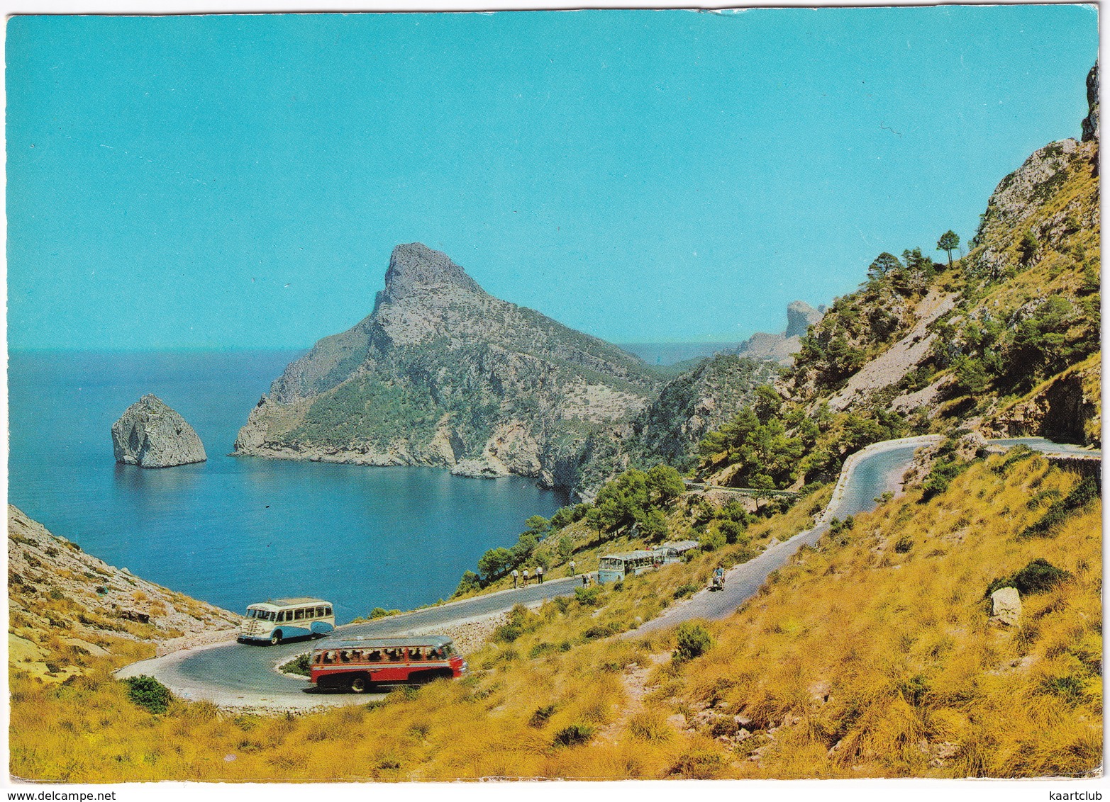 Pollensa: 4x AUTOBUS COACH AUTOCAR TOURINGCAR - 'Es Colomeret' Camino De Formentor - Mallorca - (Espana/Spain) - Buses & Coaches