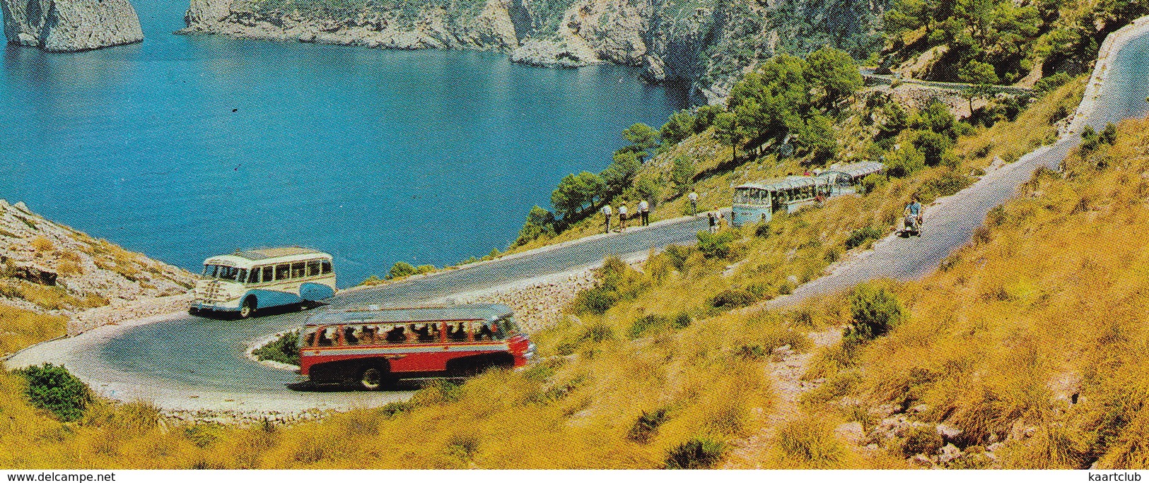 Pollensa: 4x AUTOBUS COACH AUTOCAR TOURINGCAR - 'Es Colomeret' Camino De Formentor - Mallorca - (Espana/Spain) - Buses & Coaches