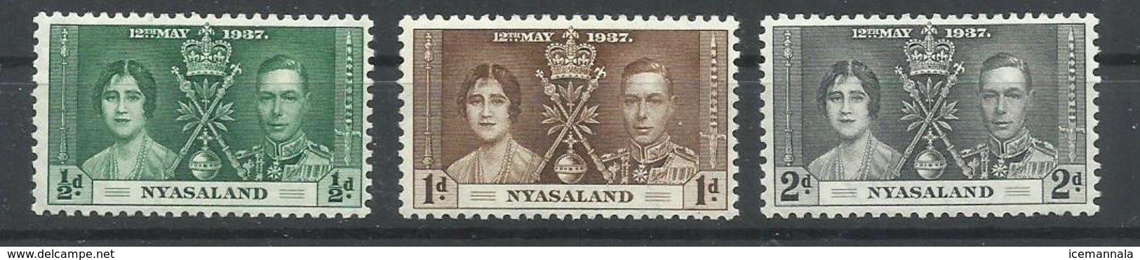 NYSALAND YVERT 56/58  MH  * - Nyasaland (1907-1953)