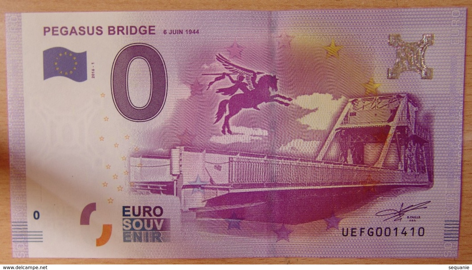 Billet Touristique 0 Euro Pegasus Bridge 2016 - Autres & Non Classés