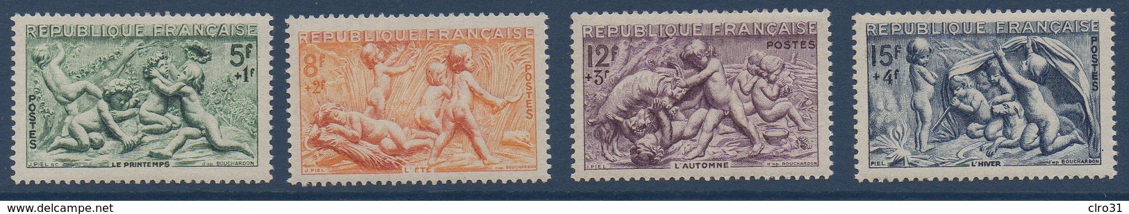 FR 1949  Bas-reliefs De La Fontaine De Bouchardon    N°YT  859-862  ** MNH - Neufs