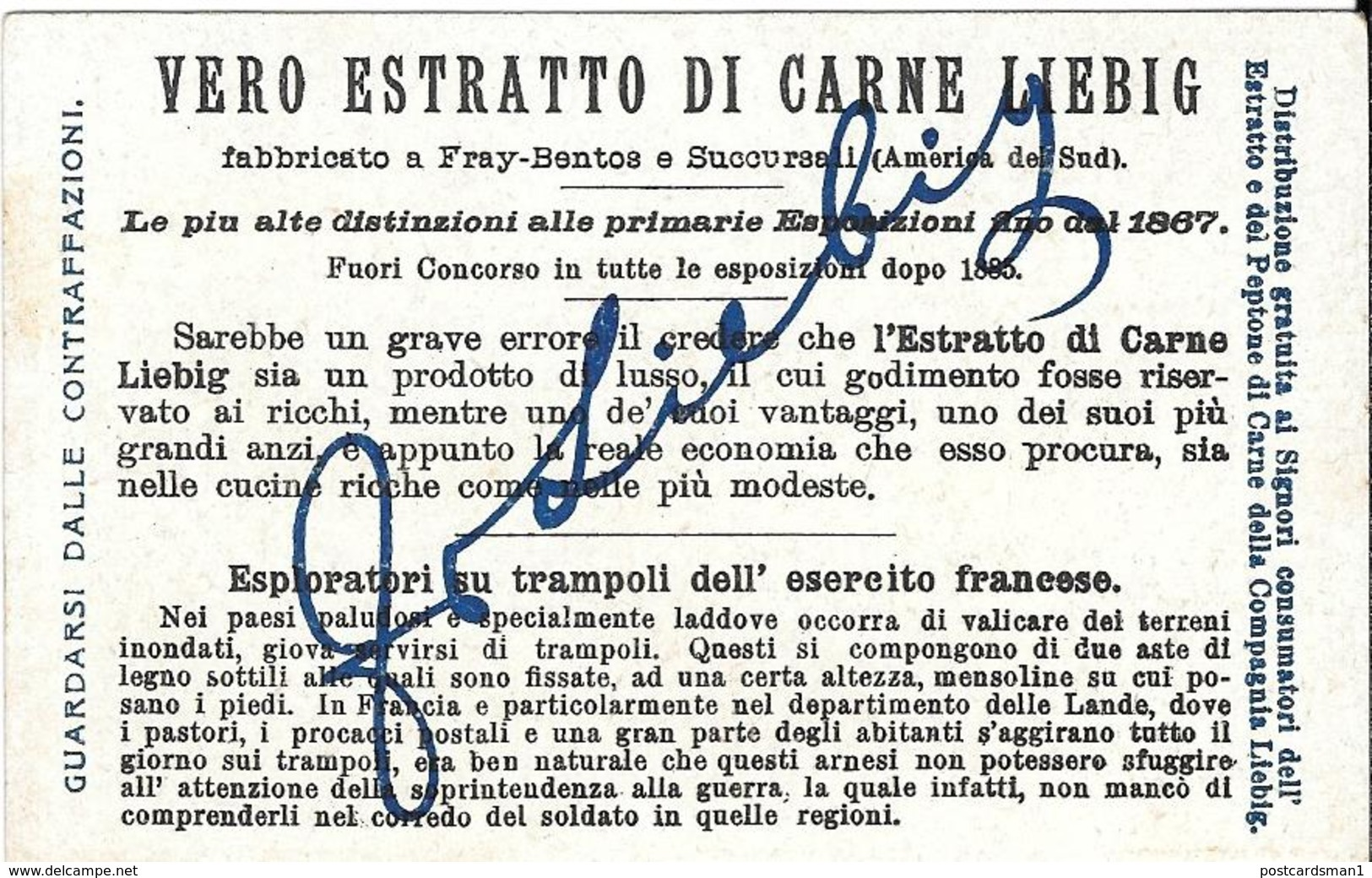 9 Figurine LIEBIG (Estratto Carne per brodo) -RRR- stampate nel1878 Serie: ARMI SPECIALI " (3) GRANDI CONQUISTATORI "(6)