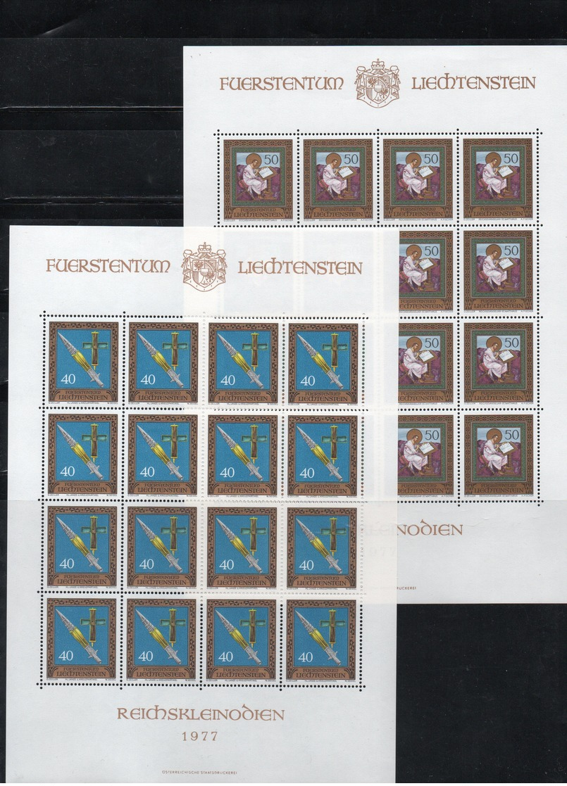 LIECHTENSTEIN AÑO 1977, SERIE IVERT 617/20  " JOYAS IMPERIALES "  EN PLIEGOS,  MNH. - Autres & Non Classés