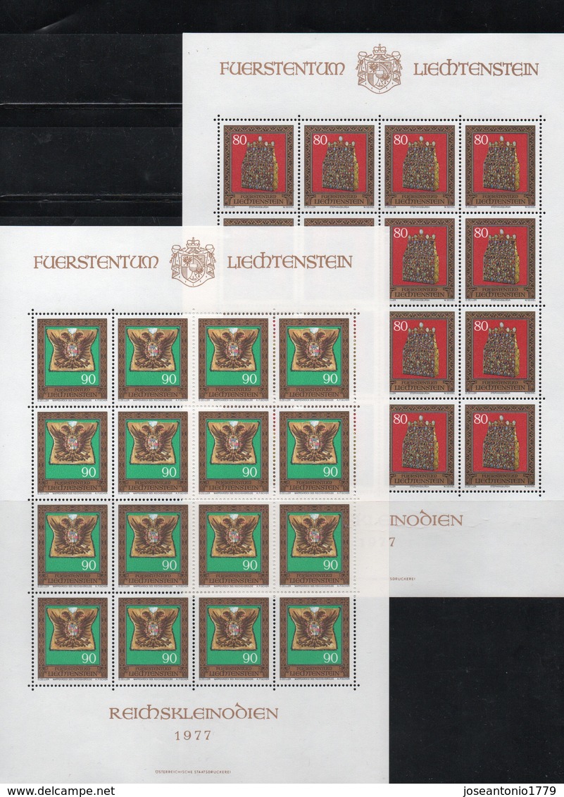 LIECHTENSTEIN AÑO 1977, SERIE IVERT 617/20  " JOYAS IMPERIALES "  EN PLIEGOS,  MNH. - Autres & Non Classés