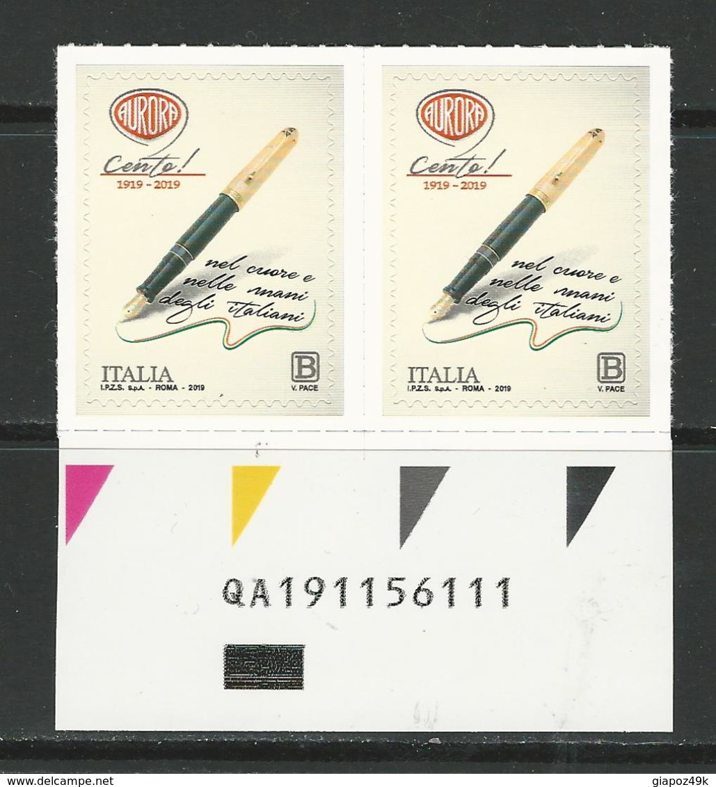 2019 ITALIA - 100° Penna AURORA - Aurora 88 - COPPIA Con Codice Alfanumerico - Code-barres