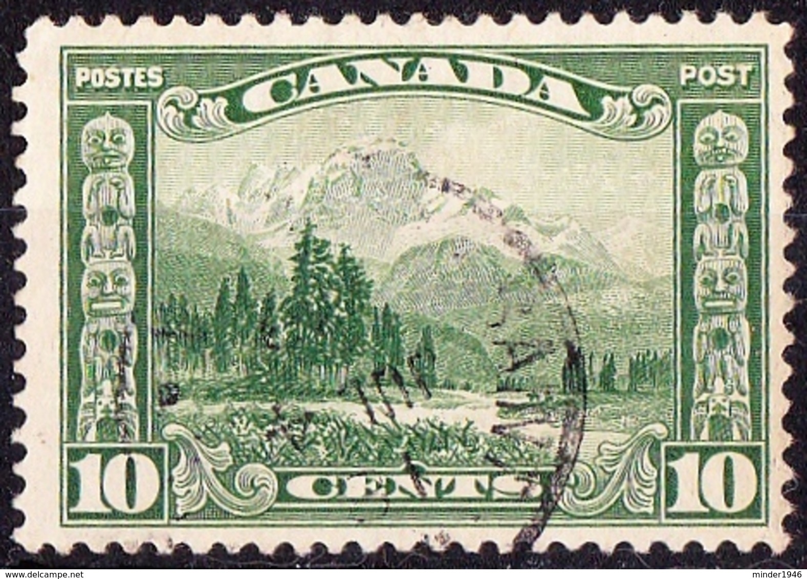 CANADA 1928 10c Green Mount Hurd & Totam Pole SG281 FU - Used Stamps