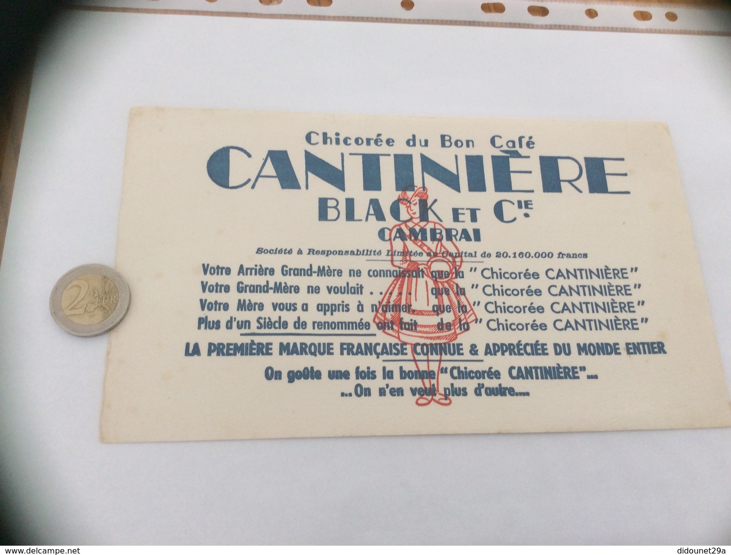 Buvard "Chicorée Du Bon Café CANTINIÈRE BLACK ET Cie - CAMBRAI (59) " - Café & Thé