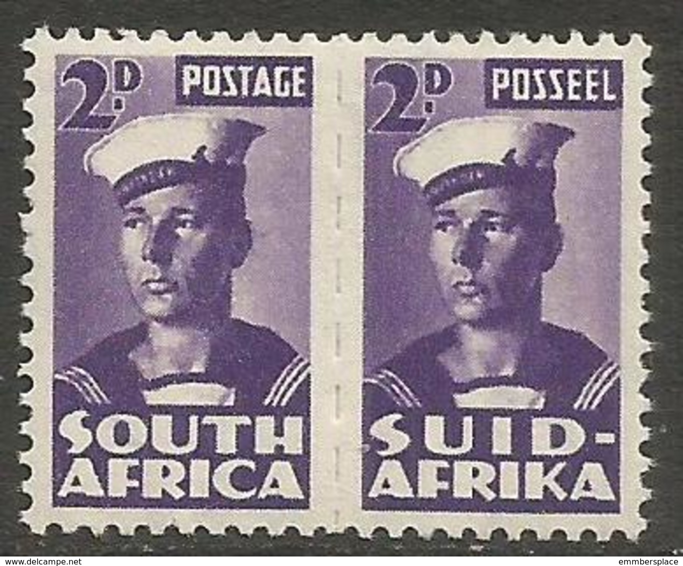 South Africa - 1943 Sailor 2d Pair MNH **   SG 100  Sc 93 - Ongebruikt