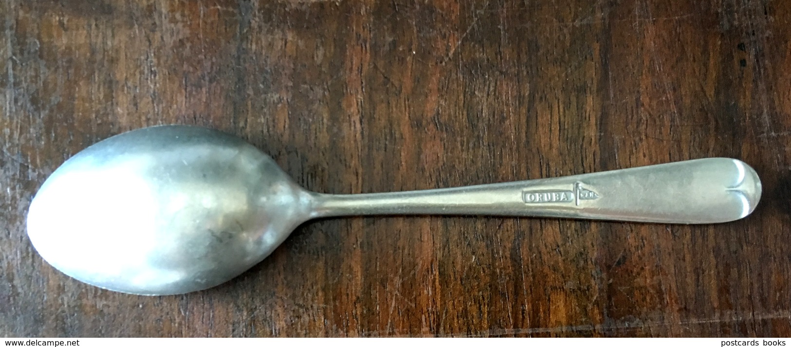 Talher Colher Do NAVIO ARRAIOLOS Barco Da SG CUF Portugal. Vintage Silver Plated Spoon Marked ORUBA + Flag Walker & Hall - Autres & Non Classés