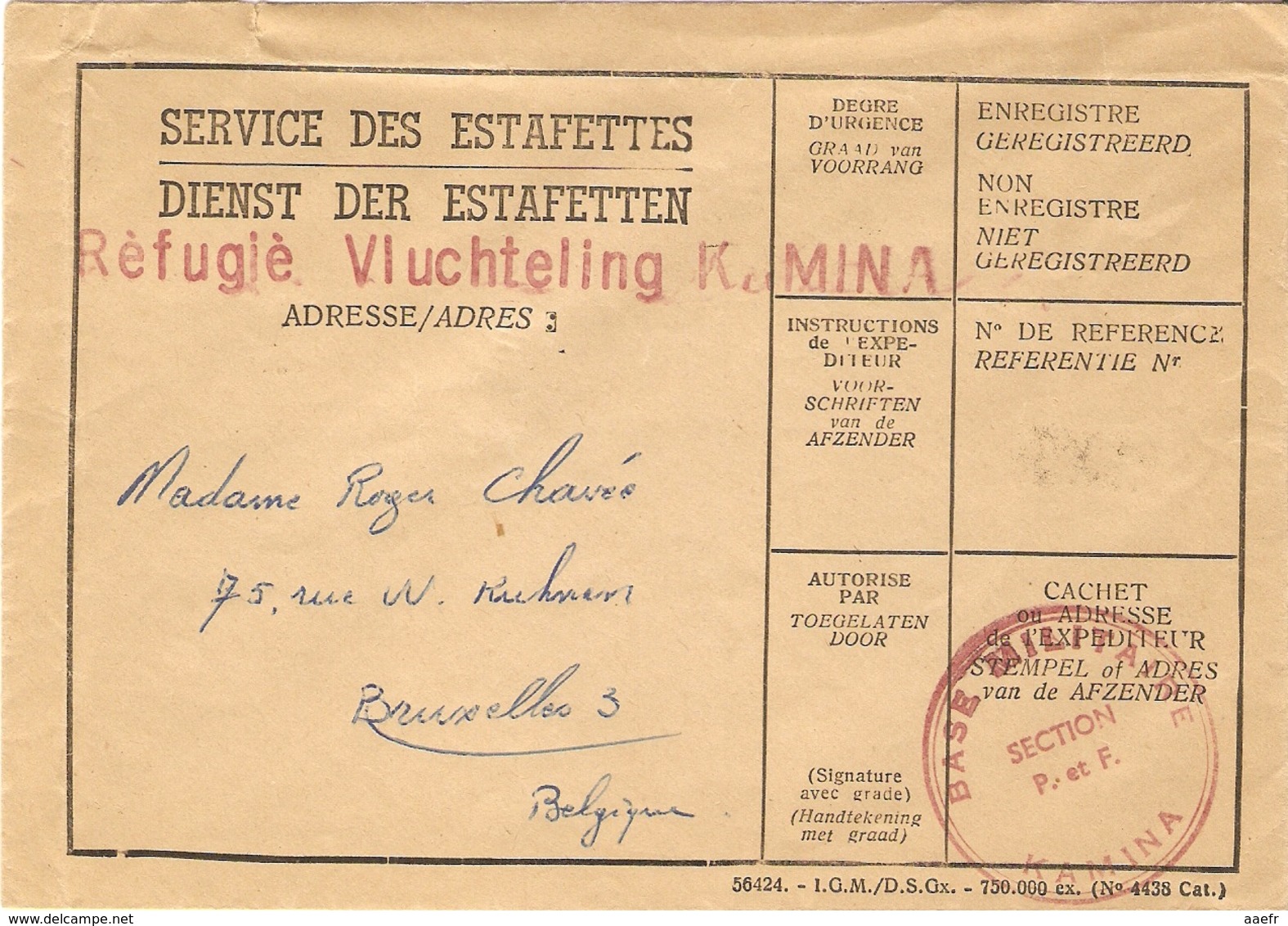 Katanga - KAMINA Réfugié Vluchteling -  Lot De 3 Lettres De Juillet 1960 - Indépendance, événements Du Congo (ex Belge) - Katanga