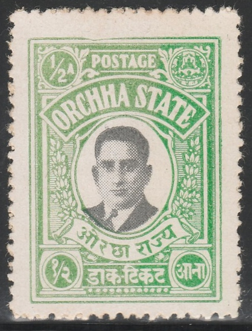 British India ORCHHA STATE 1935 - 1/2a - Maharaja Vir SIngh II - MVLH - Orchha