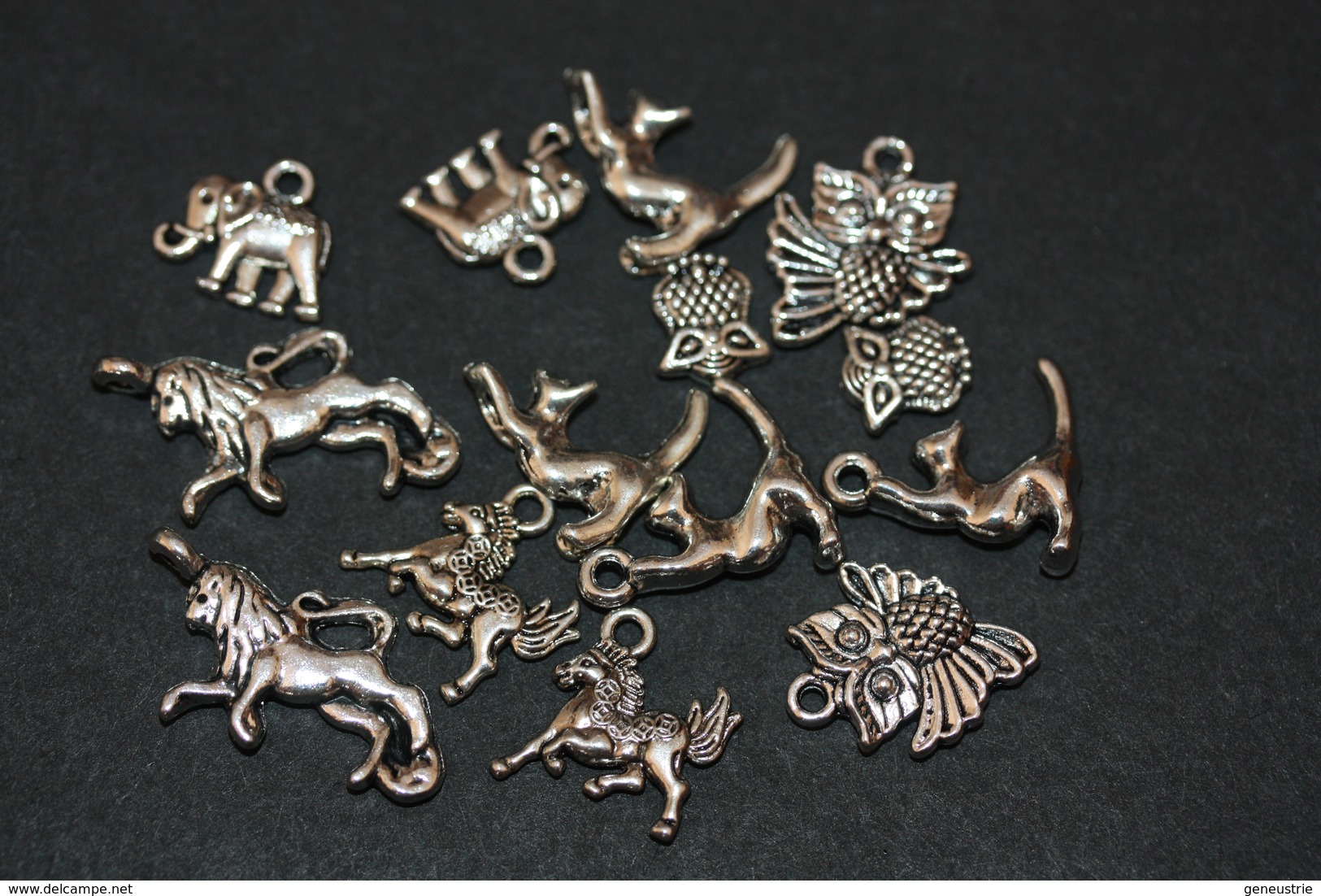 Lot De Charms Pendentifs Pour Bijouterie Fantaisie (lion, Cheval, Hibou, Chat, ...) - Pendentifs