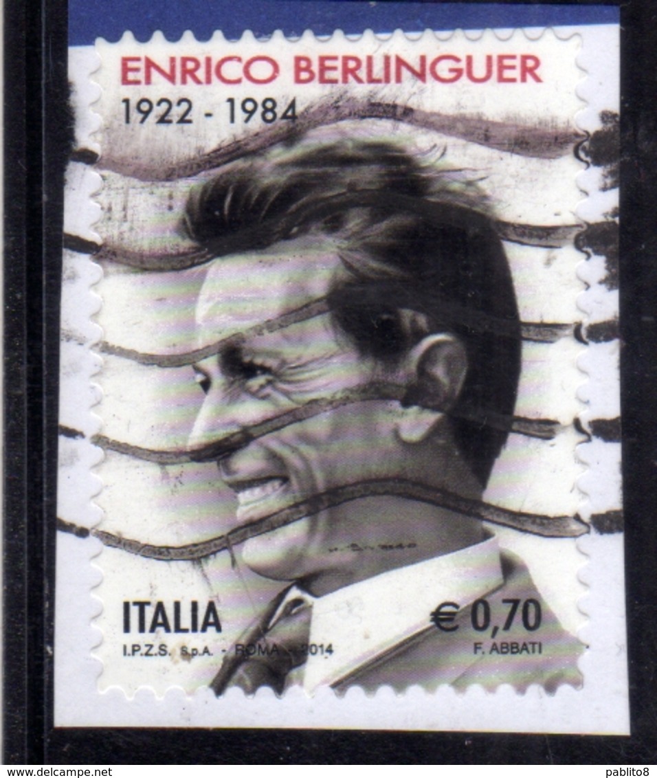 ITALIA REPUBBLICA ITALY REPUBLIC  2014 ENRICO BERLINGUER € 0,70 MNH - 2011-20: Usati