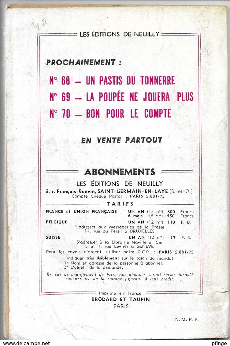 Retour à L'envoyeur Par Gaston Martin - Les Aventures De Zodiaque N°67 - Neuilly, Ed. De