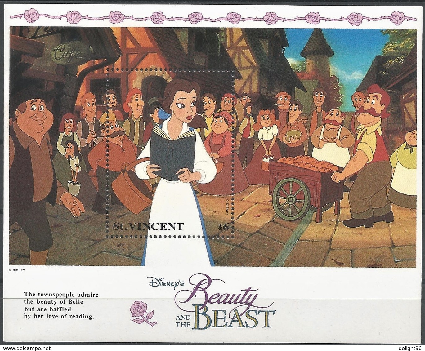 1992 St. Vincent Disney Movie: The Beauty and the Beast Set, Minisheets and Souvenir Sheets (** / MNH / UMM)