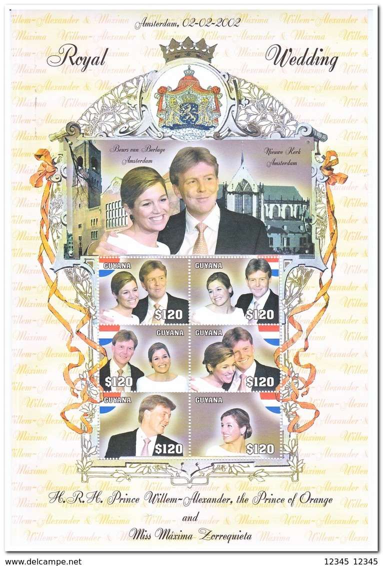 Guyana 2002, Postfris MNH, Roral Wedding Prince Willem Alexander And Maxima - Guyana (1966-...)