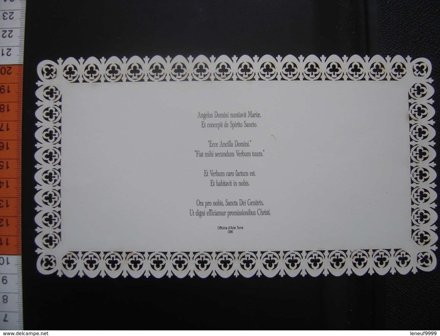 Grande IMAGE PIEUSE Santini Holy Card MARIE ANGELUS DOMINI Officina D'Arte Torre Nr° 176 Dentelle - Imágenes Religiosas