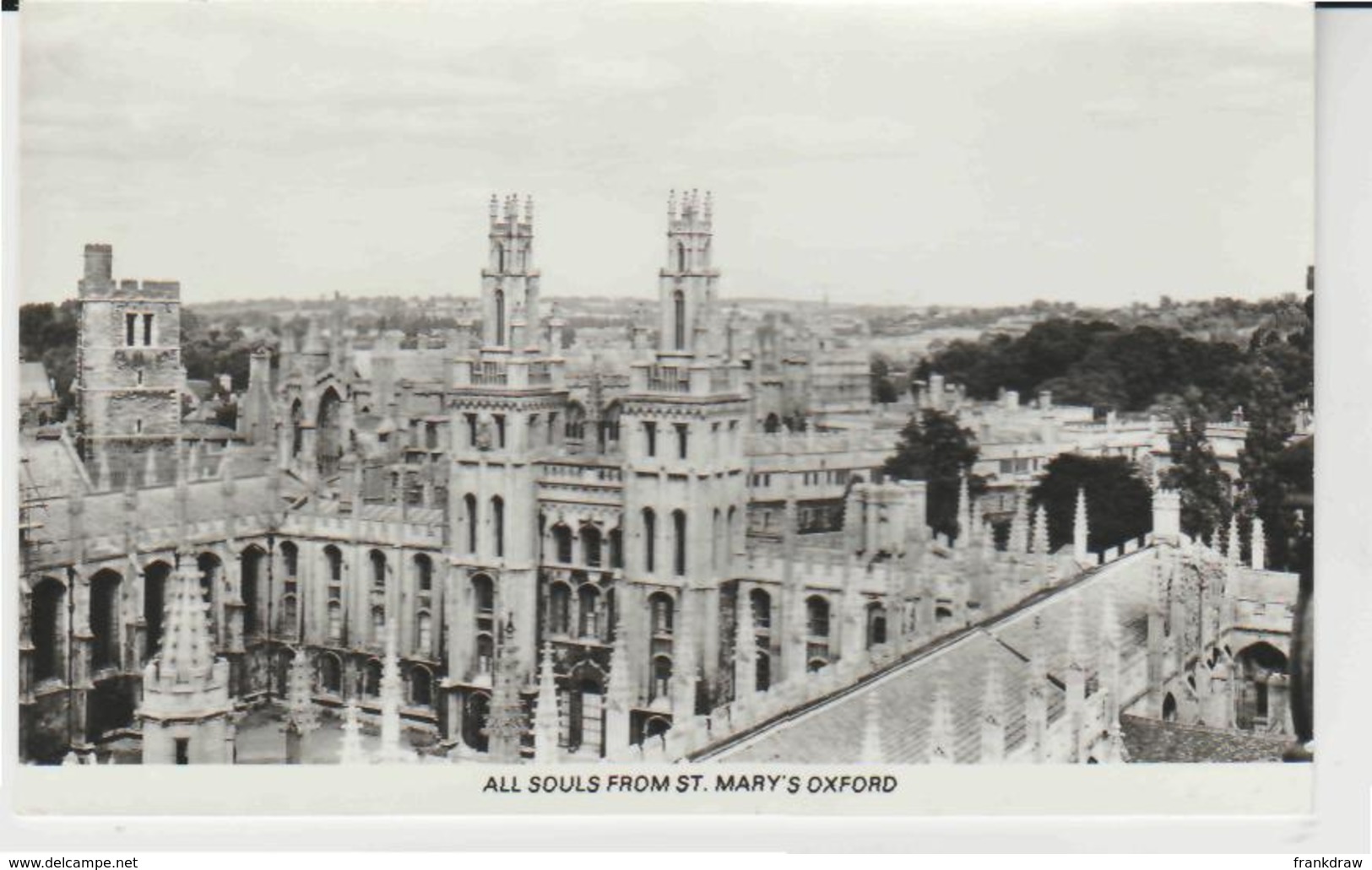 Postcard - All Souls From St.Mary's Oxford, Album Marks On The Rear -  Unused  Good - Unclassified