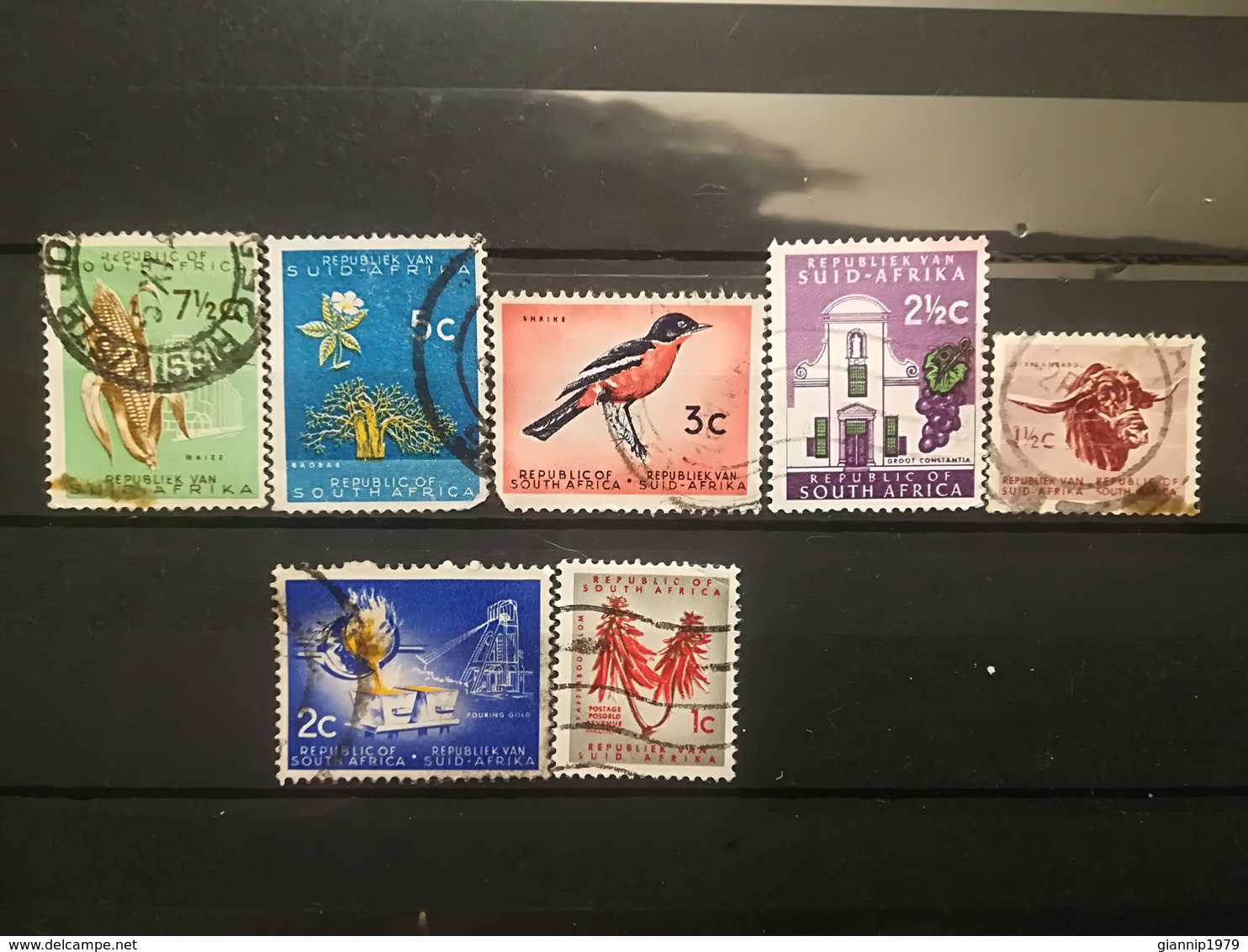 FRANCOBOLLI STAMPS SUD AFRICA SOUTH 1961 USED DEFINITIVE LOCAL MOTIVE ANIMAL MOTIVI LOCALI ANIMALI RSA - Usati