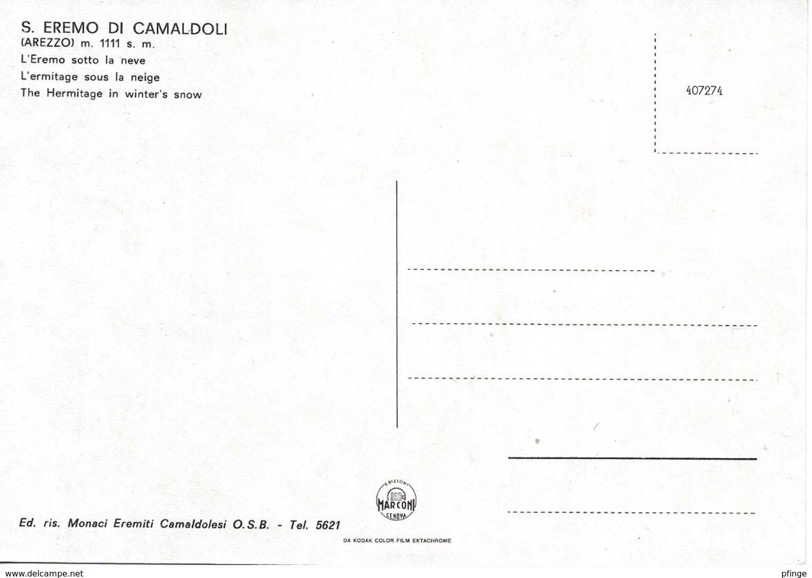 S Eremo Di Camaldoli - L'ermitage Sous La Neige - Arezzo