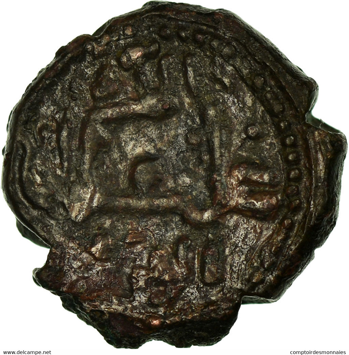 Monnaie, Italie, SICILY, Guillaume II, Follaro, 1166-1189, Messina, TTB, Cuivre - Feudal Coins