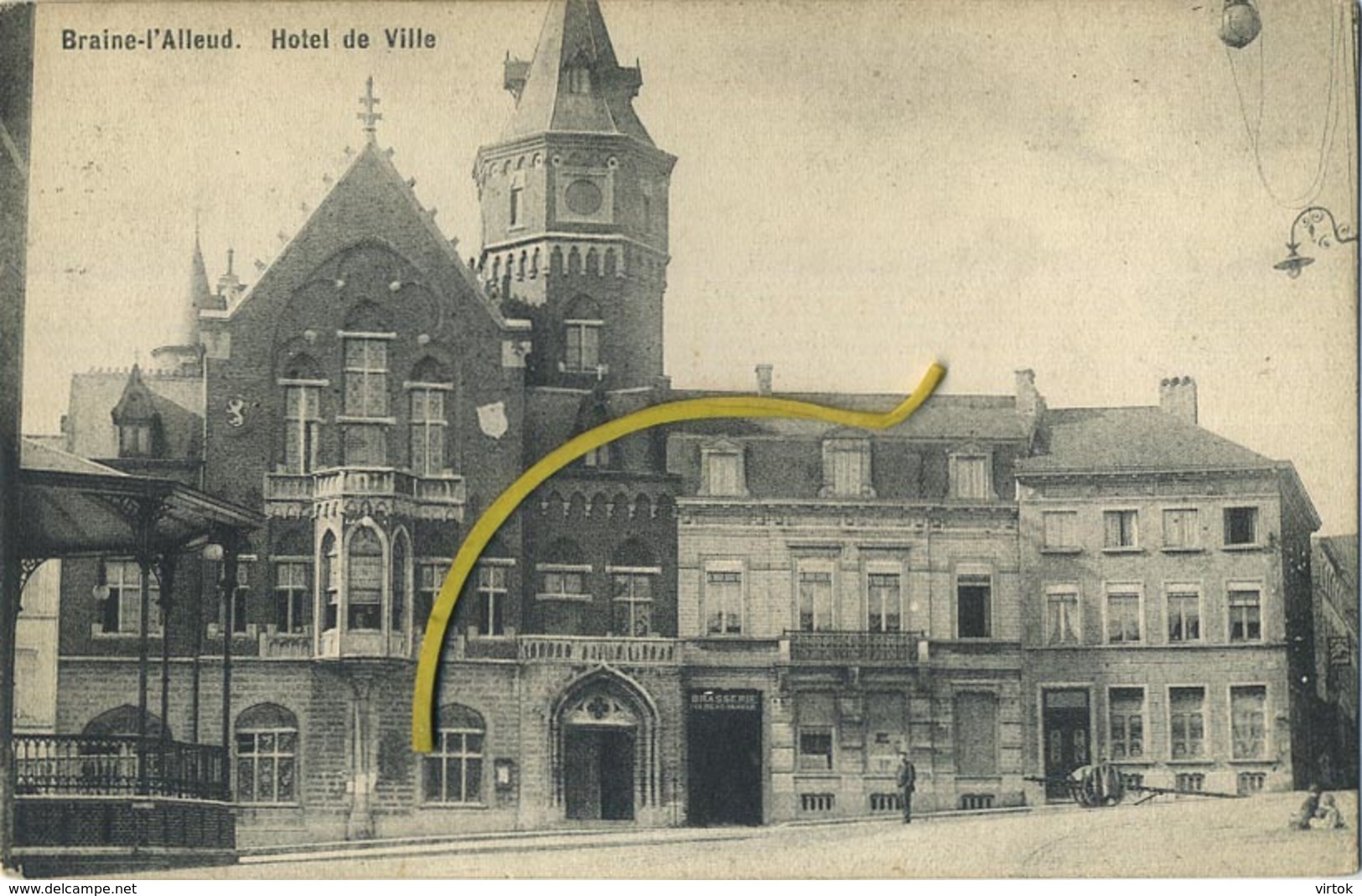 Braine - L' Alleud :  Hotel De Ville  ( Ecrit 1911 Avec 5 Timbres 1 Cent ) - Braine-l'Alleud