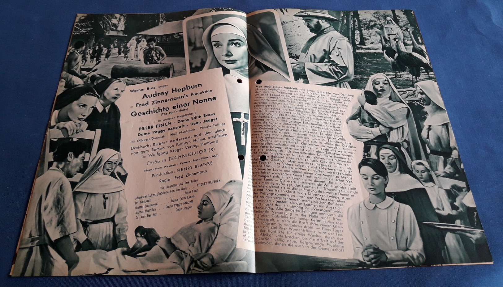 Audrey Hepburn, Peter Finch > "Geschichte Einer Nonne (THE NUN'S STORY)" > Altes 8-seitiges DNFP-Filmprogramm (fp198) - Zeitschriften