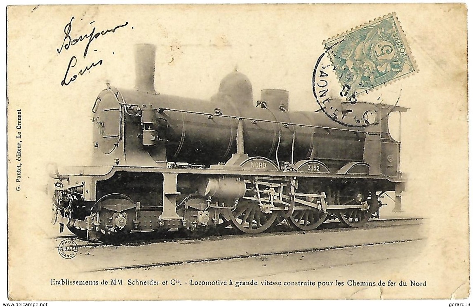 E8 Transport Trains Locomotive à Grande Vitesse Chemin De Fer Du Nord Précurseur 1906 TBE - Other & Unclassified