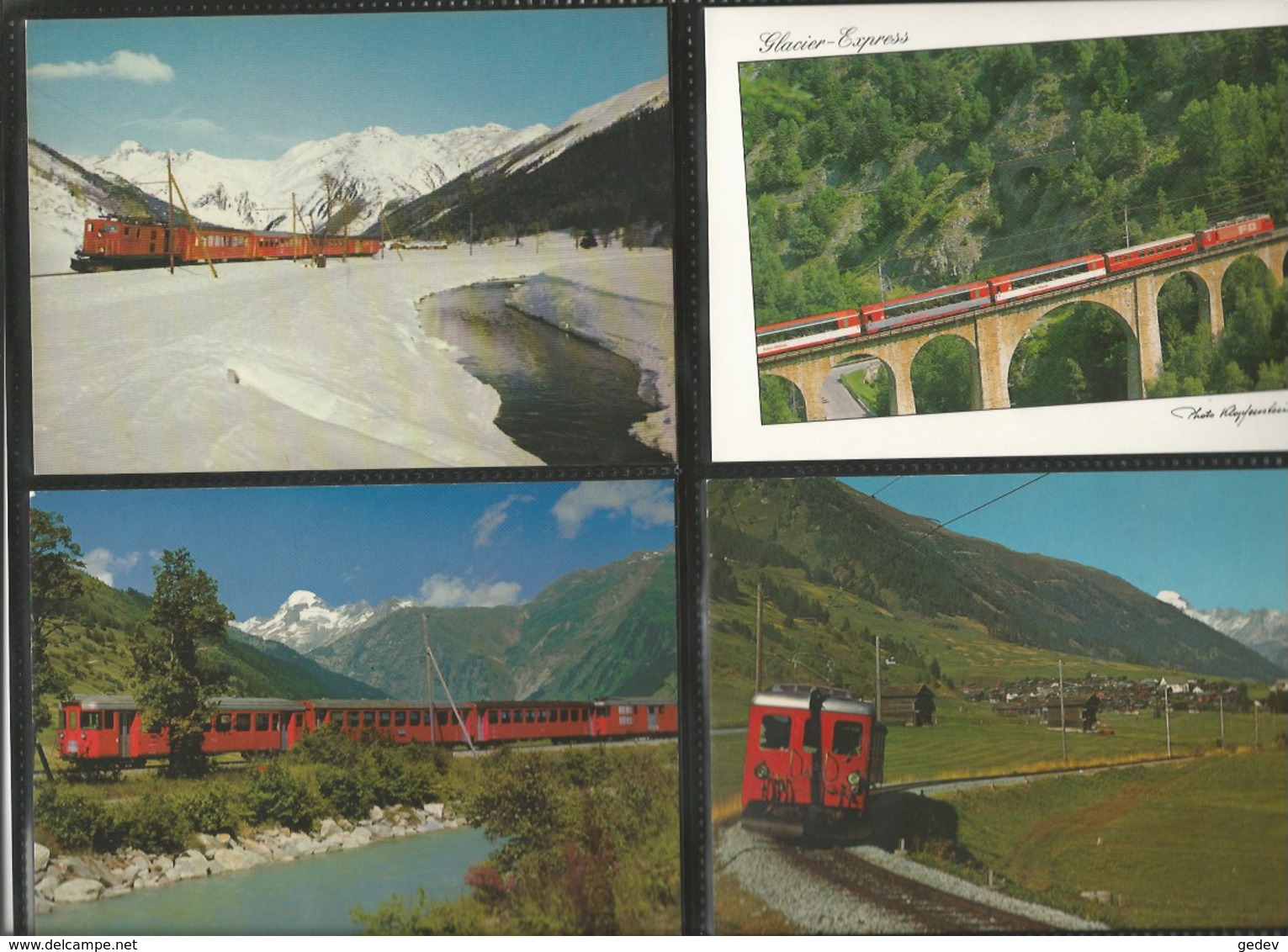 Chemin de Fer Zermatt - St Moritz, Furka-Oberalp-Bahn, Lot de 96 cartes couleurs modernes (3)