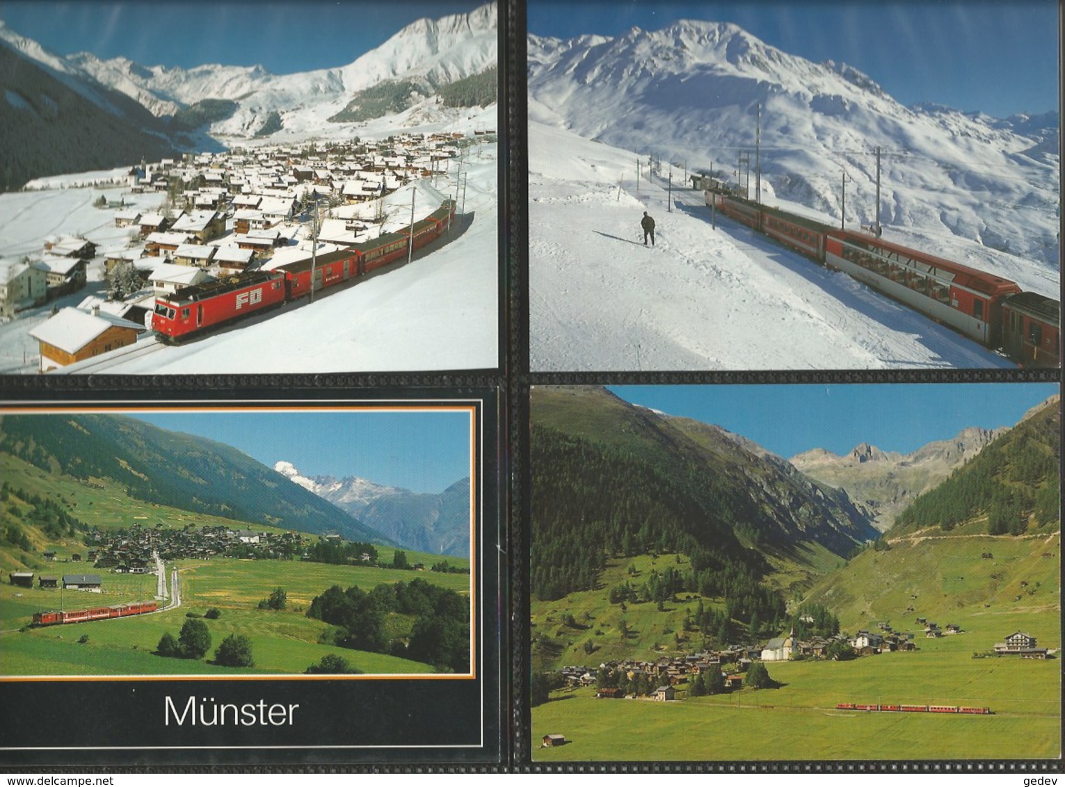 Chemin de Fer Zermatt - St Moritz, Furka-Oberalp-Bahn, Lot de 96 cartes couleurs modernes (3)