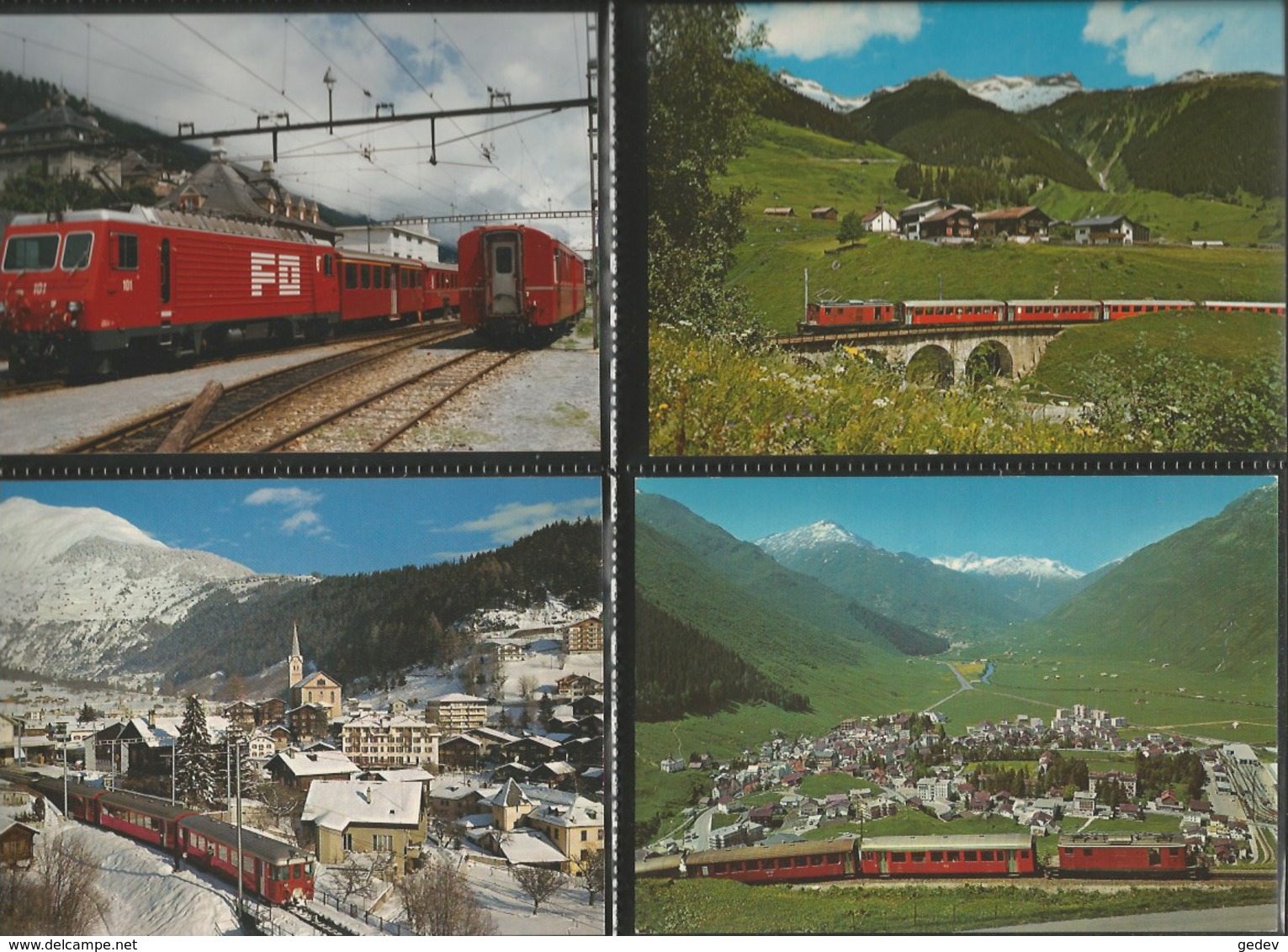 Chemin de Fer Zermatt - St Moritz, Furka-Oberalp-Bahn, Lot de 96 cartes couleurs modernes (3)