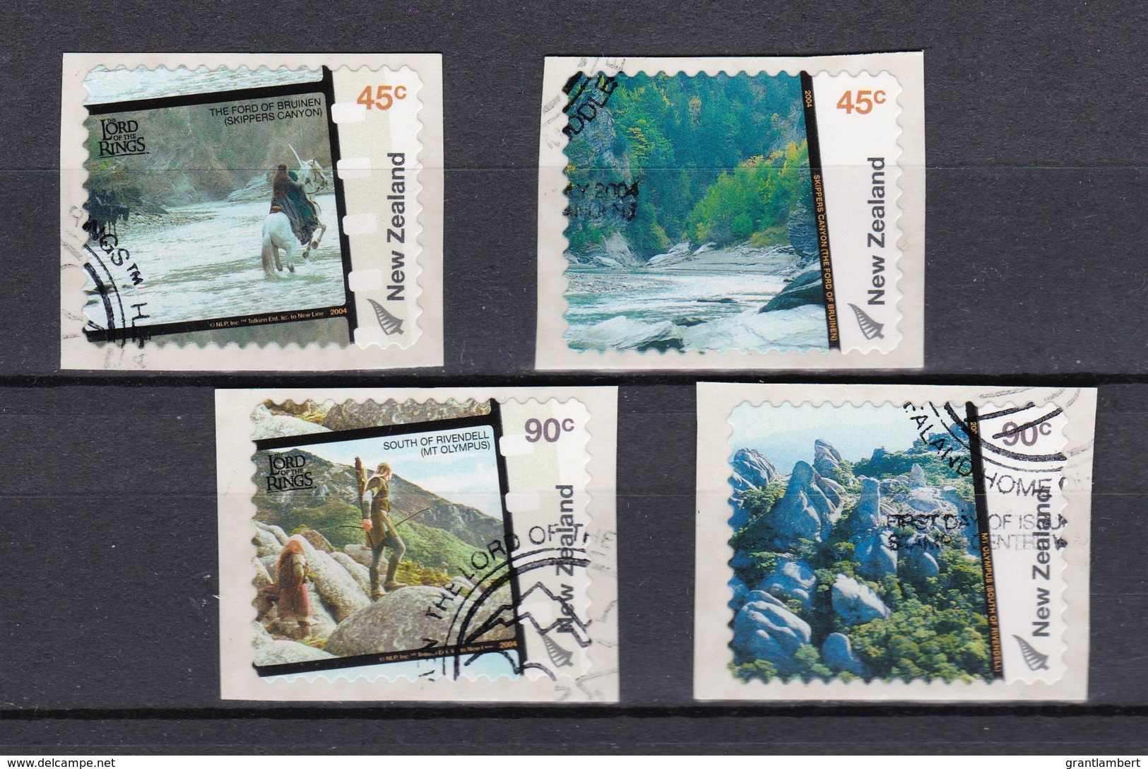 New Zealand 2004 Home Of Middle Earth - Lord Of The Rings Set Of 4 Self-adheisves Used - Used Stamps