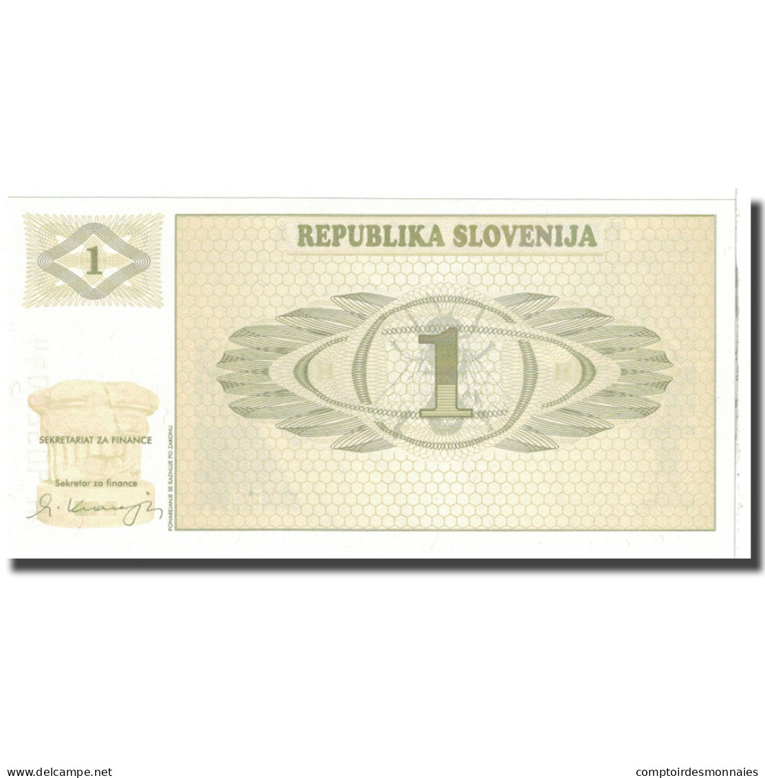 Billet, Slovénie, 1 (Tolar), KM:1a, NEUF - Slovenia