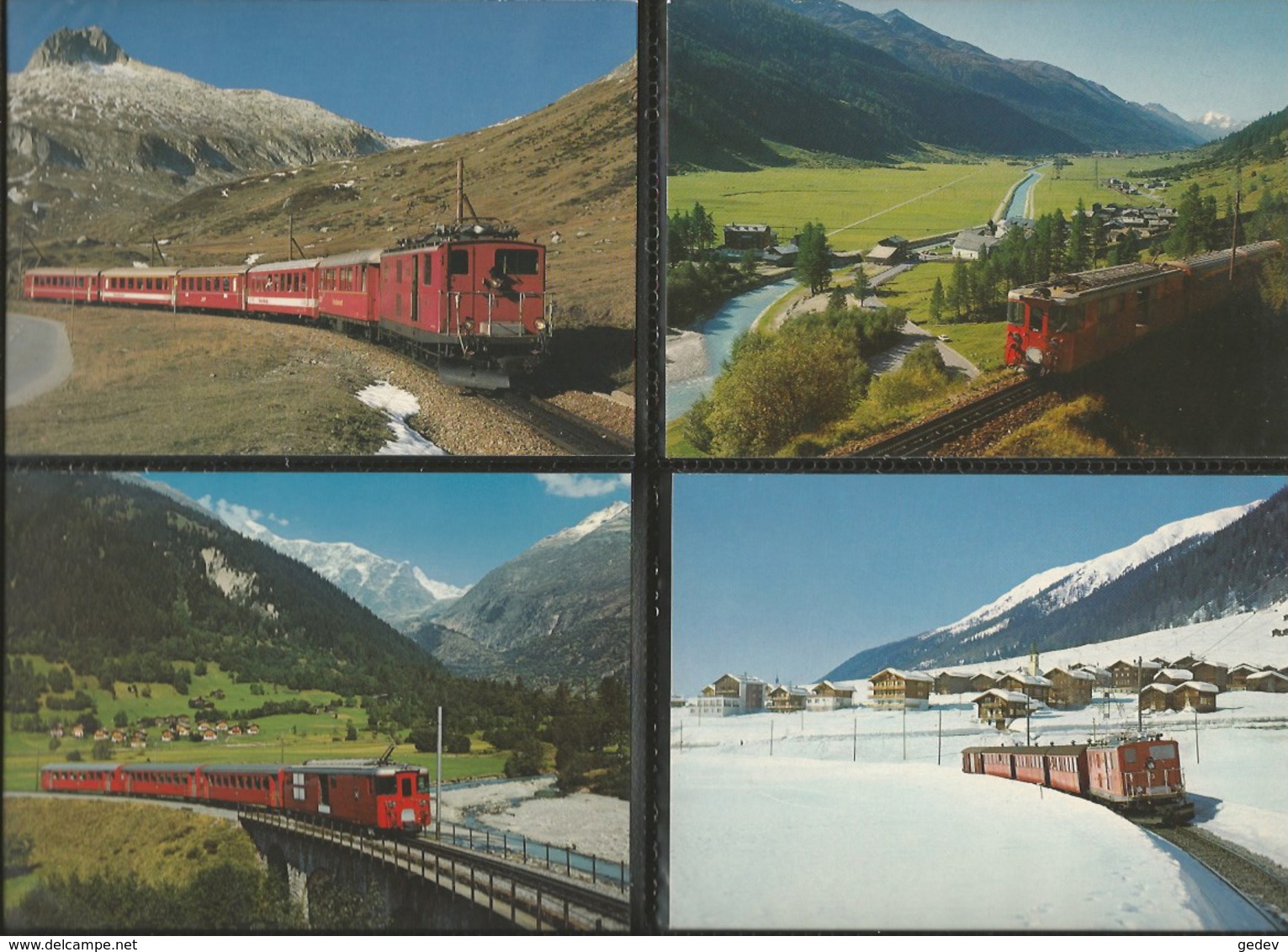 Chemin de Fer Zermatt - St Moritz, Furka-Oberalp-Bahn, Lot de 84 cartes couleurs modernes (3)