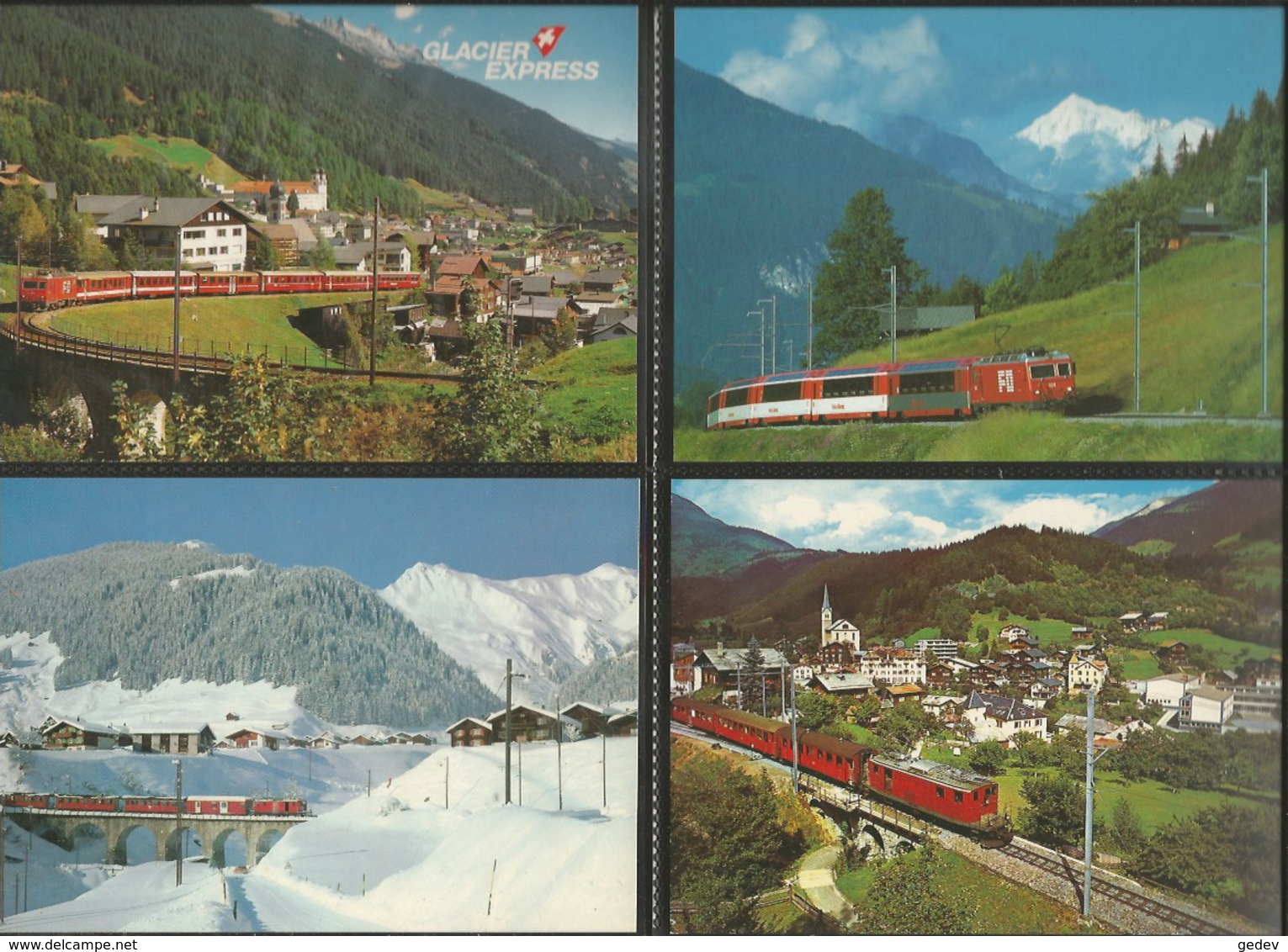 Chemin de Fer Zermatt - St Moritz, Furka-Oberalp-Bahn, Lot de 84 cartes couleurs modernes (3)