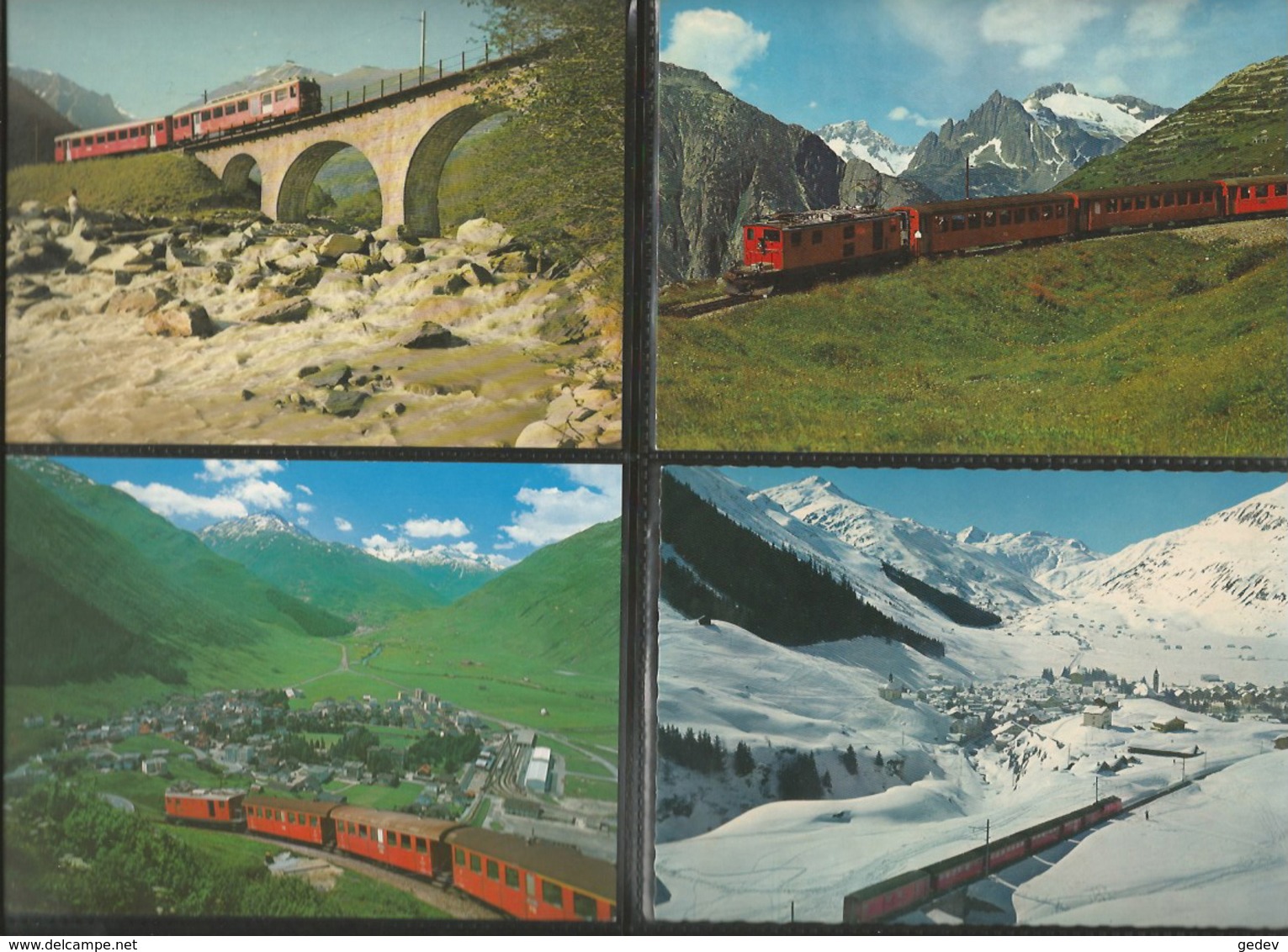Chemin de Fer Zermatt - St Moritz, Furka-Oberalp-Bahn, Lot de 84 cartes couleurs modernes (3)