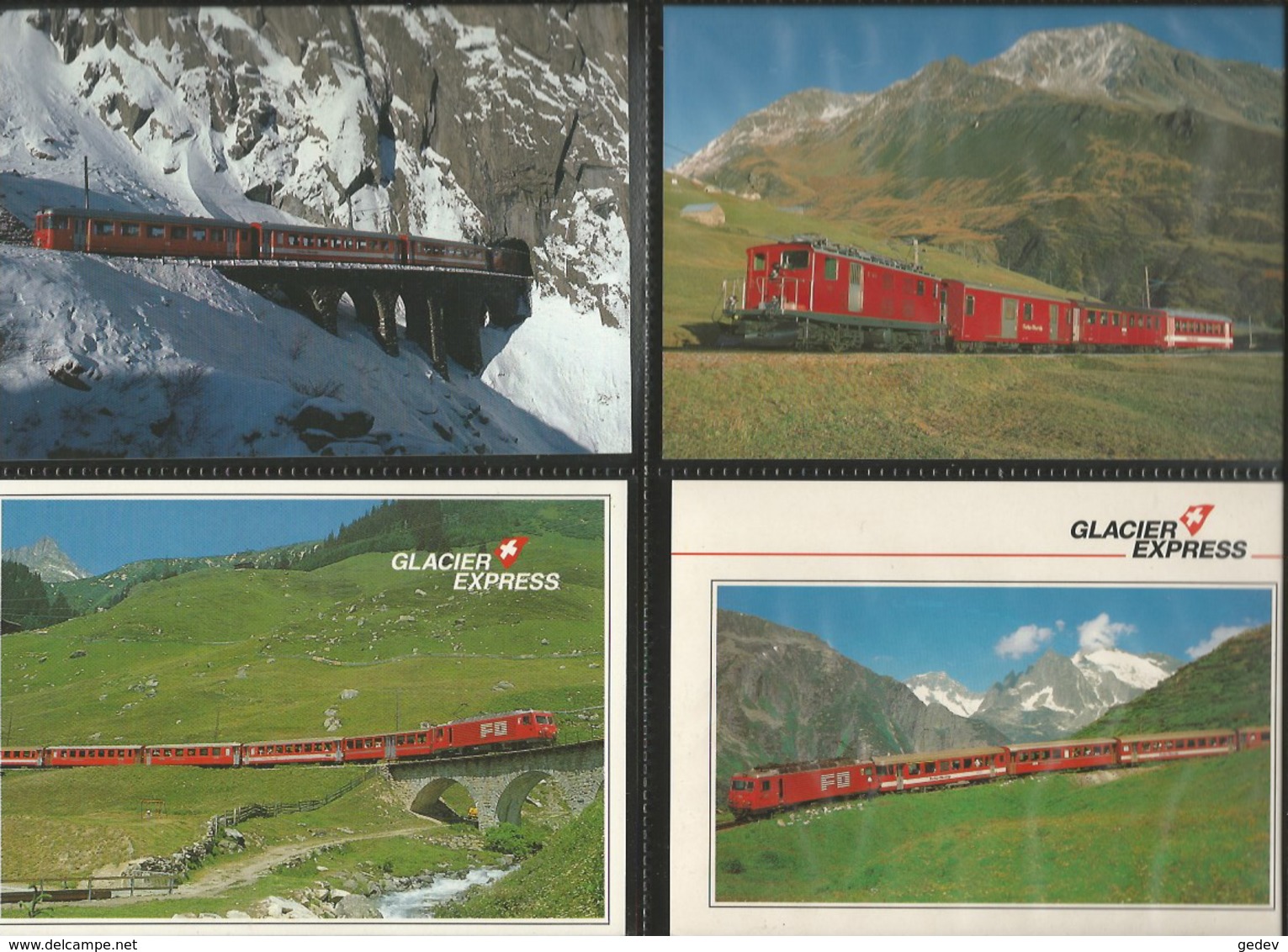 Chemin de Fer Zermatt - St Moritz, Furka-Oberalp-Bahn, Lot de 84 cartes couleurs modernes (3)