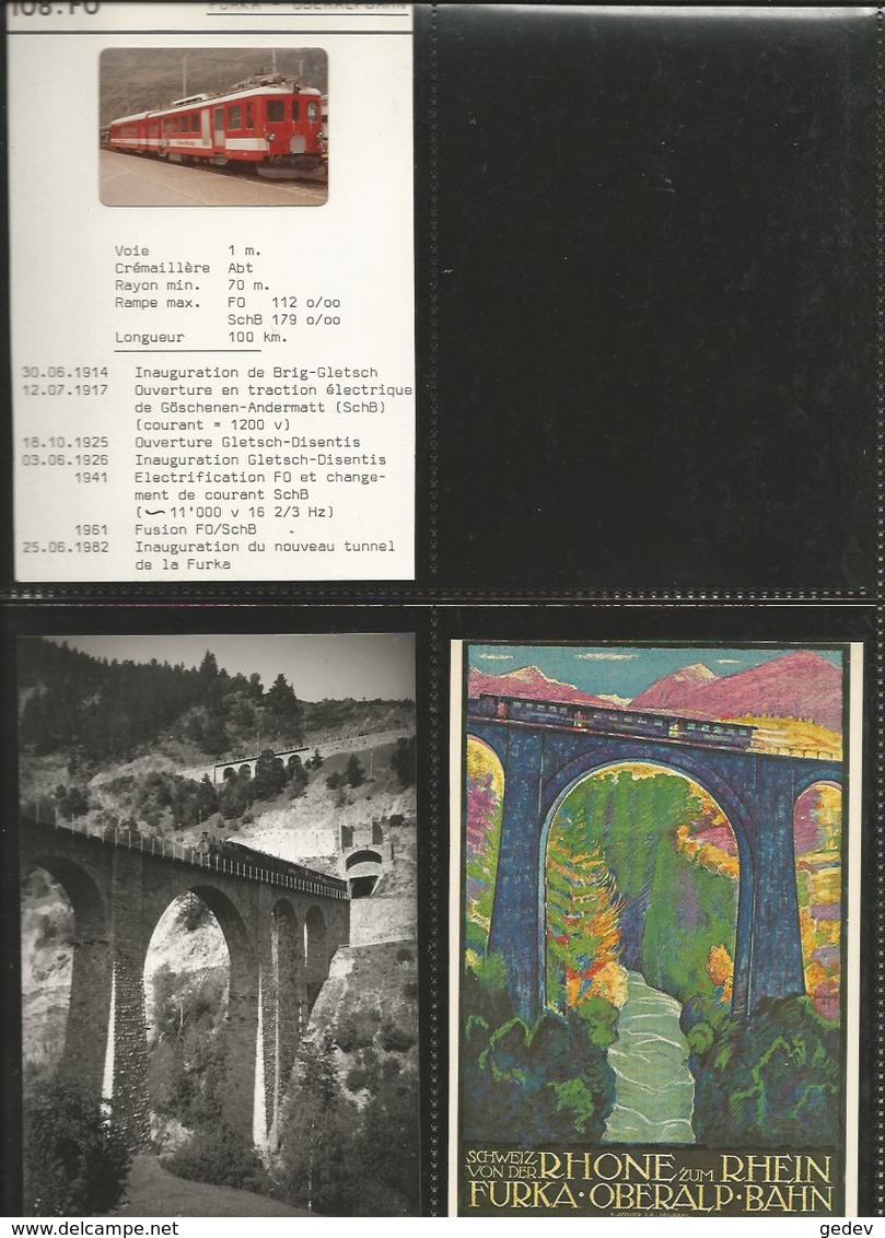 Chemin de Fer Zermatt - St Moritz, Furka-Oberalp-Bahn, Lot de 84 cartes couleurs modernes (3)