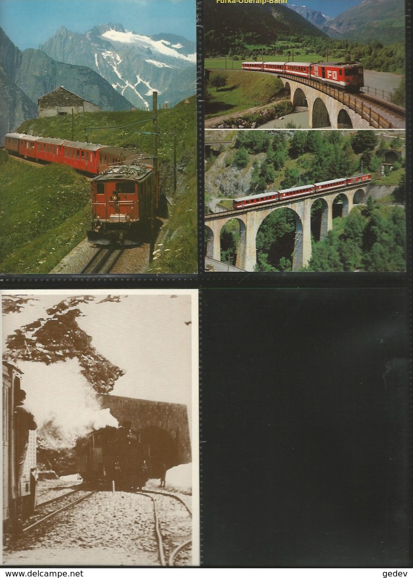 Chemin de Fer Zermatt - St Moritz, Furka-Oberalp-Bahn, Lot de 84 cartes couleurs modernes (3)