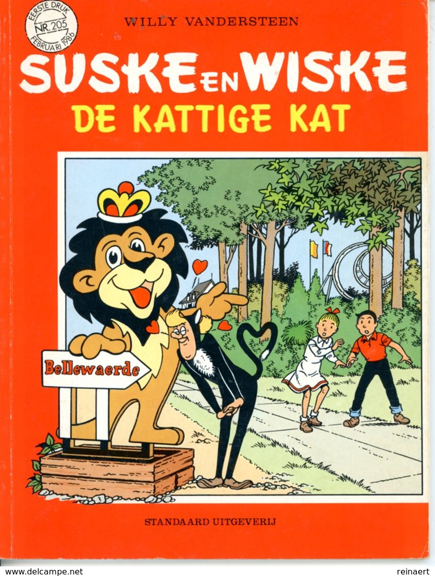 Suske En Wiske 205 - De Kattige Kat (1ste Druk) 1986 - Suske & Wiske