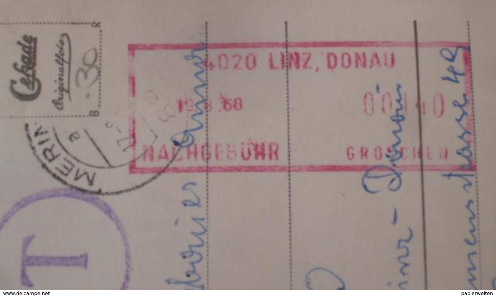 VG Mering (Aichach-Friedberg) - Flugaufnahme Mering Bei Augsburg / Nachporto, Nachgebühr, Nachtaxiert Linz, Donau - Sonstige & Ohne Zuordnung